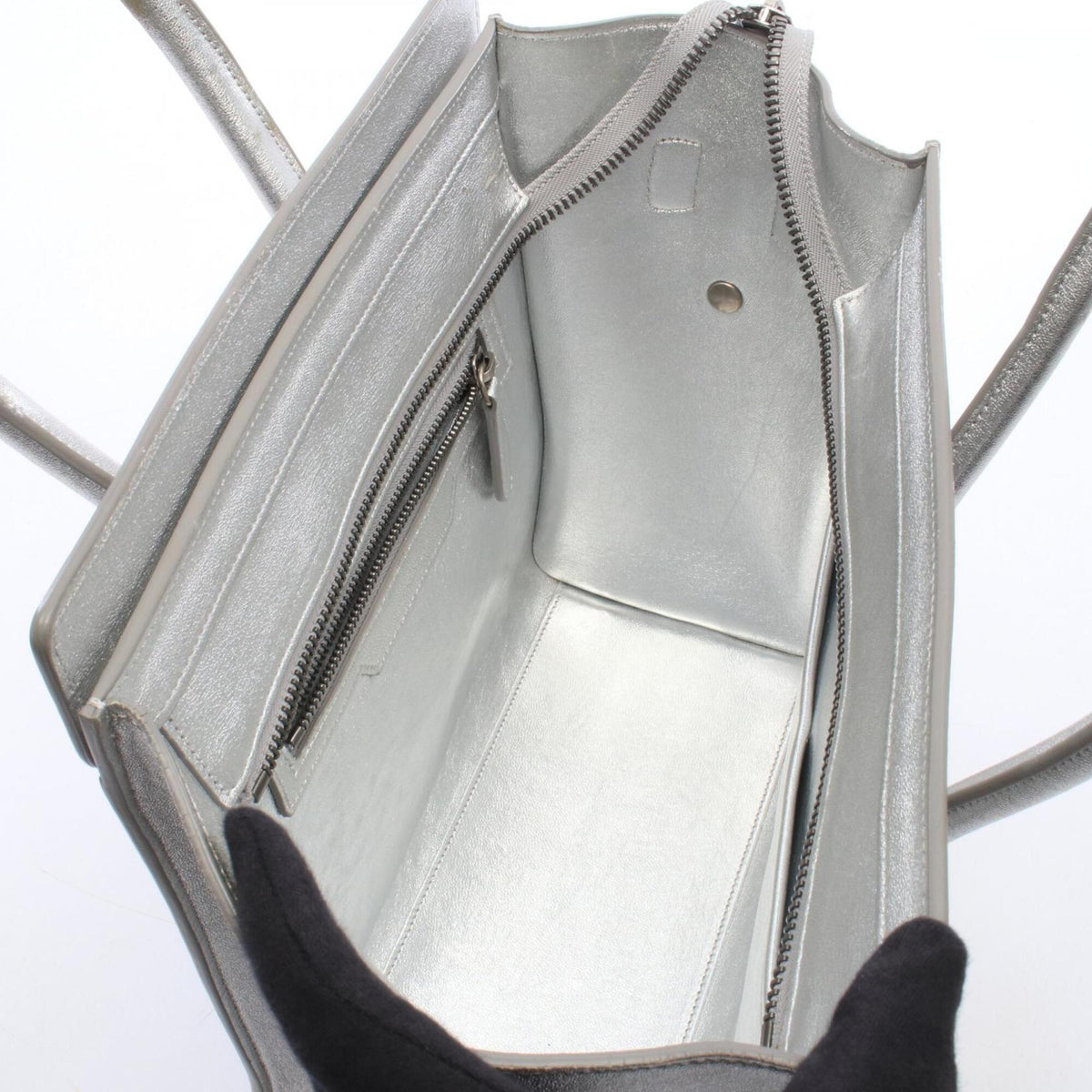 Celine Silver Leather Handbag (Pre-Owned)
