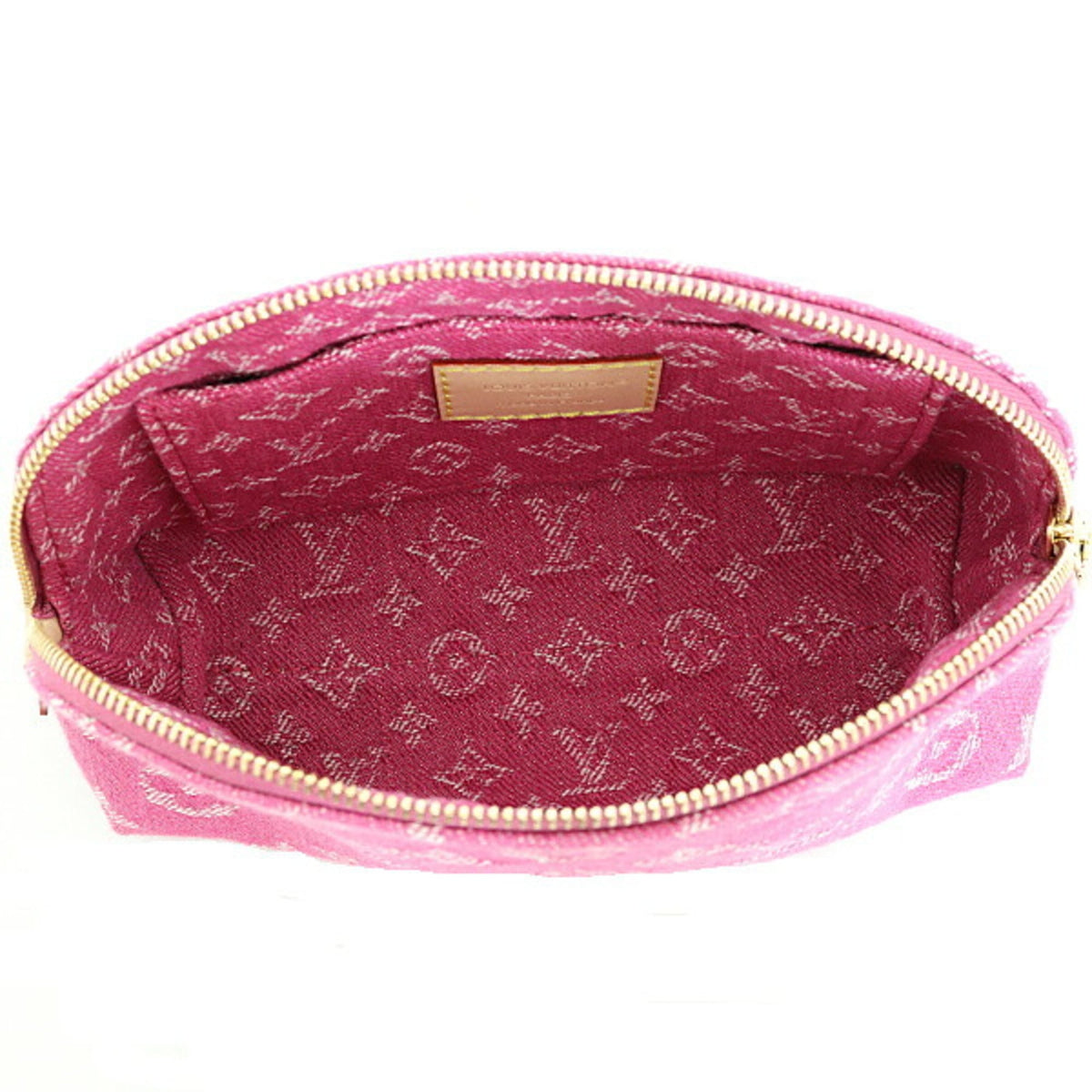 Louis Vuitton Monogram Denim Fuchsia Monogram Denim Pochette Pouch (Pre-Owned)