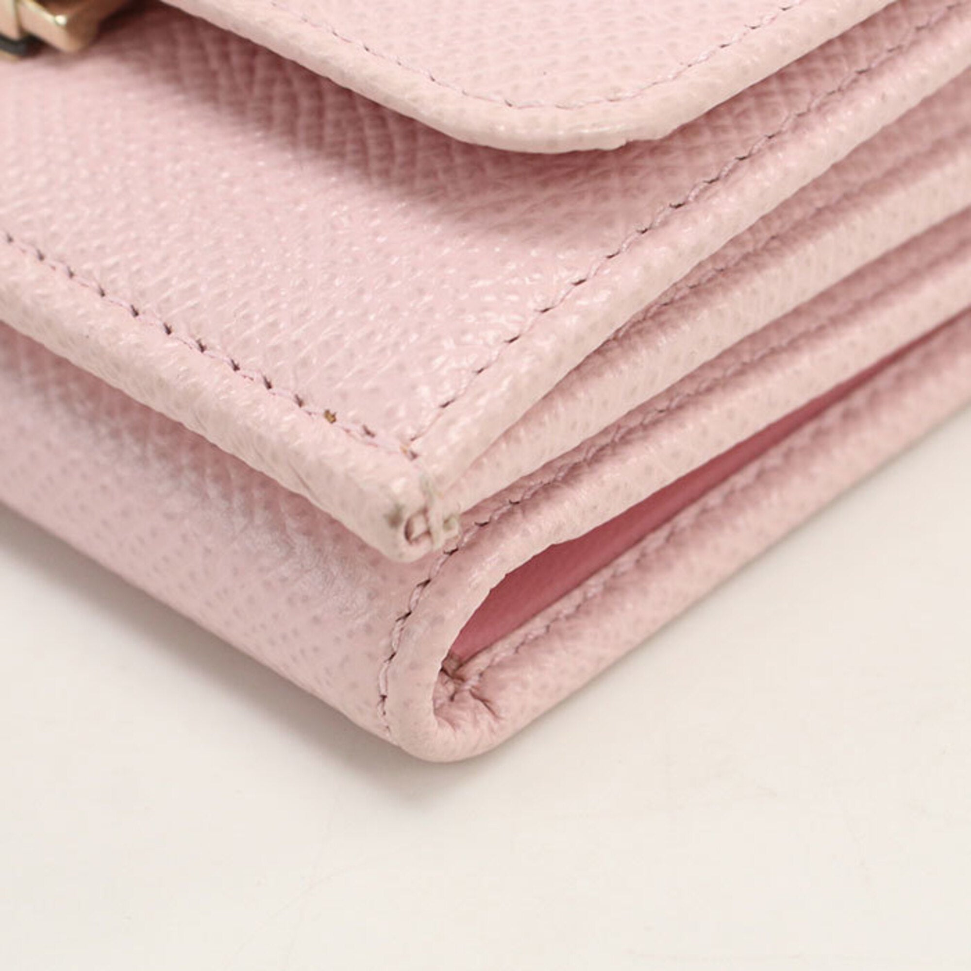Bvlgari Pink Leather Wallet (Tri-Fold) (Pre-Owned)