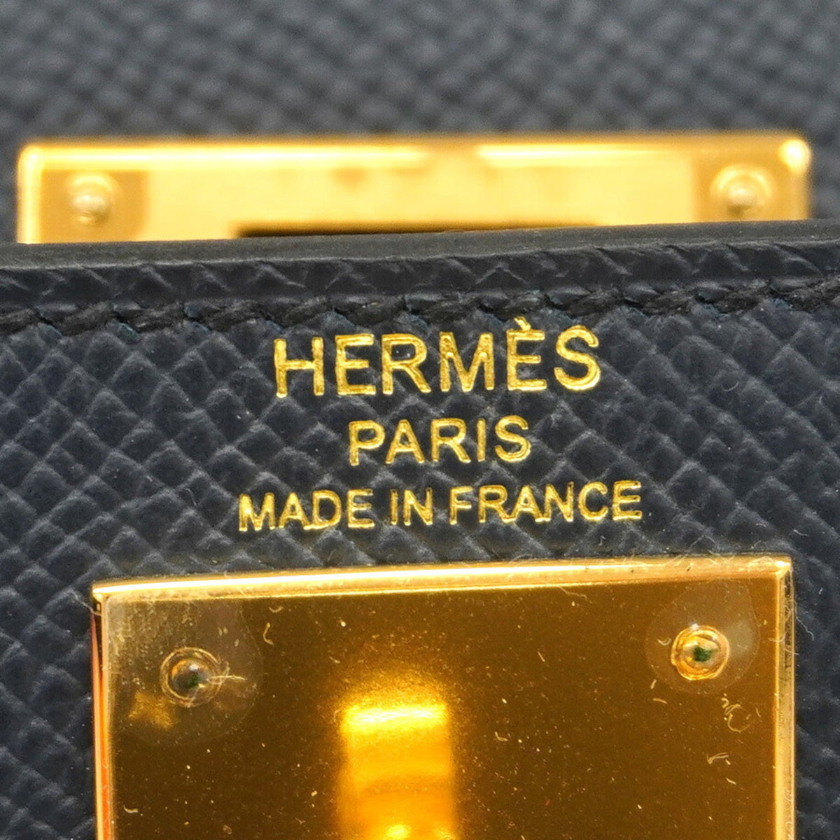 Hermes Blue Indigo Leather Handbag (Pre-Owned)
