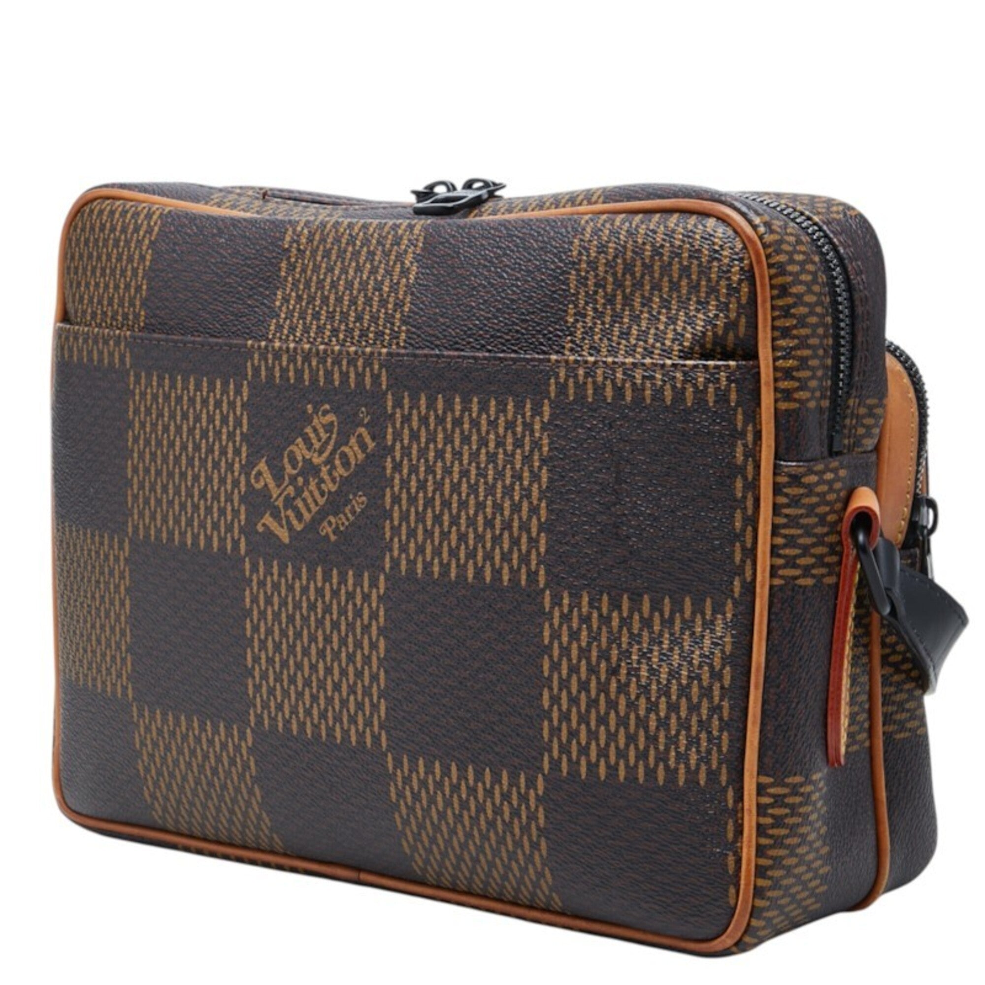 Louis Vuitton Brown Pvc Leather Messenger Bag Shoulder Bag (Pre-Owned)