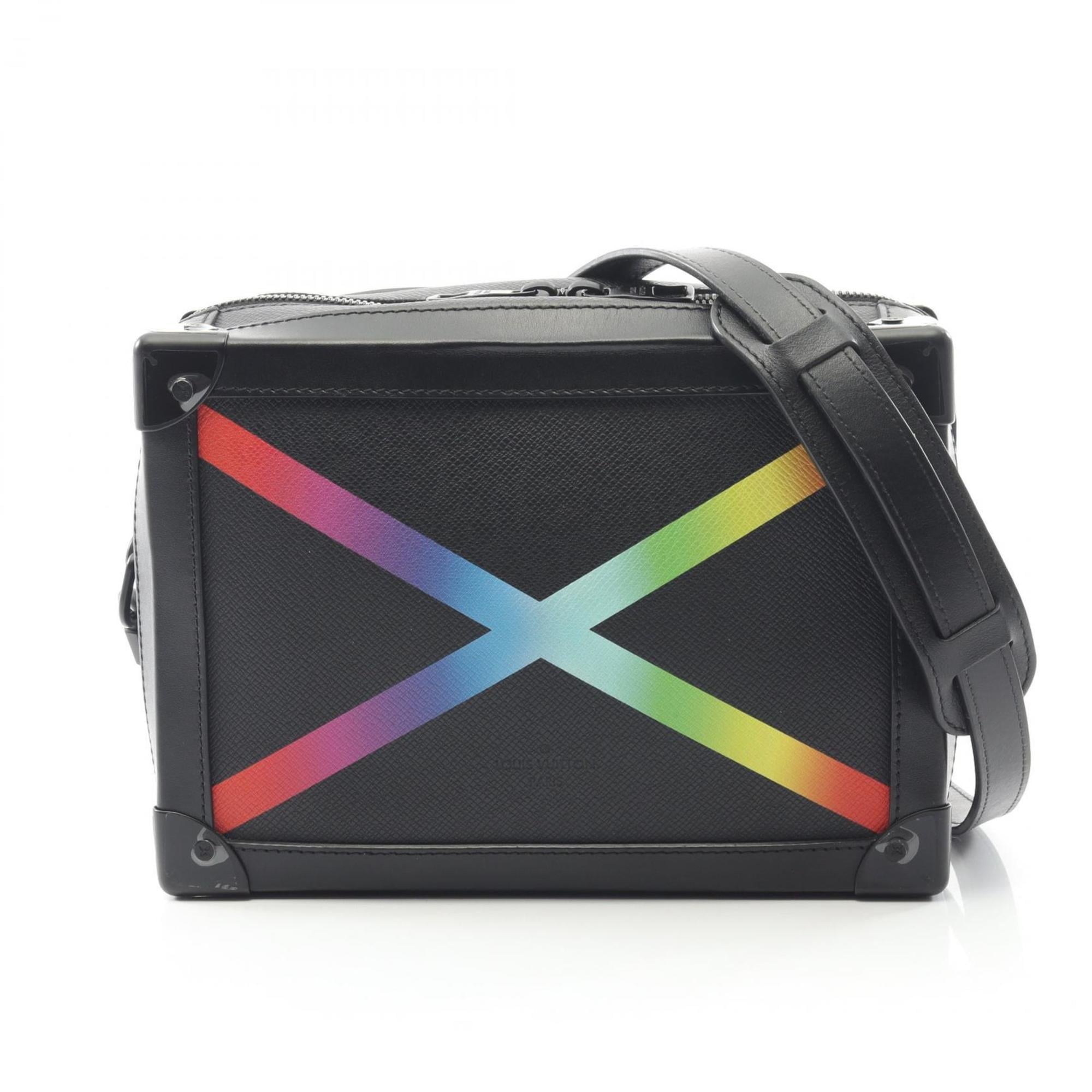 Louis Vuitton Black Multi-Color Taiga Leather Shoulder Bag (Pre-Owned)