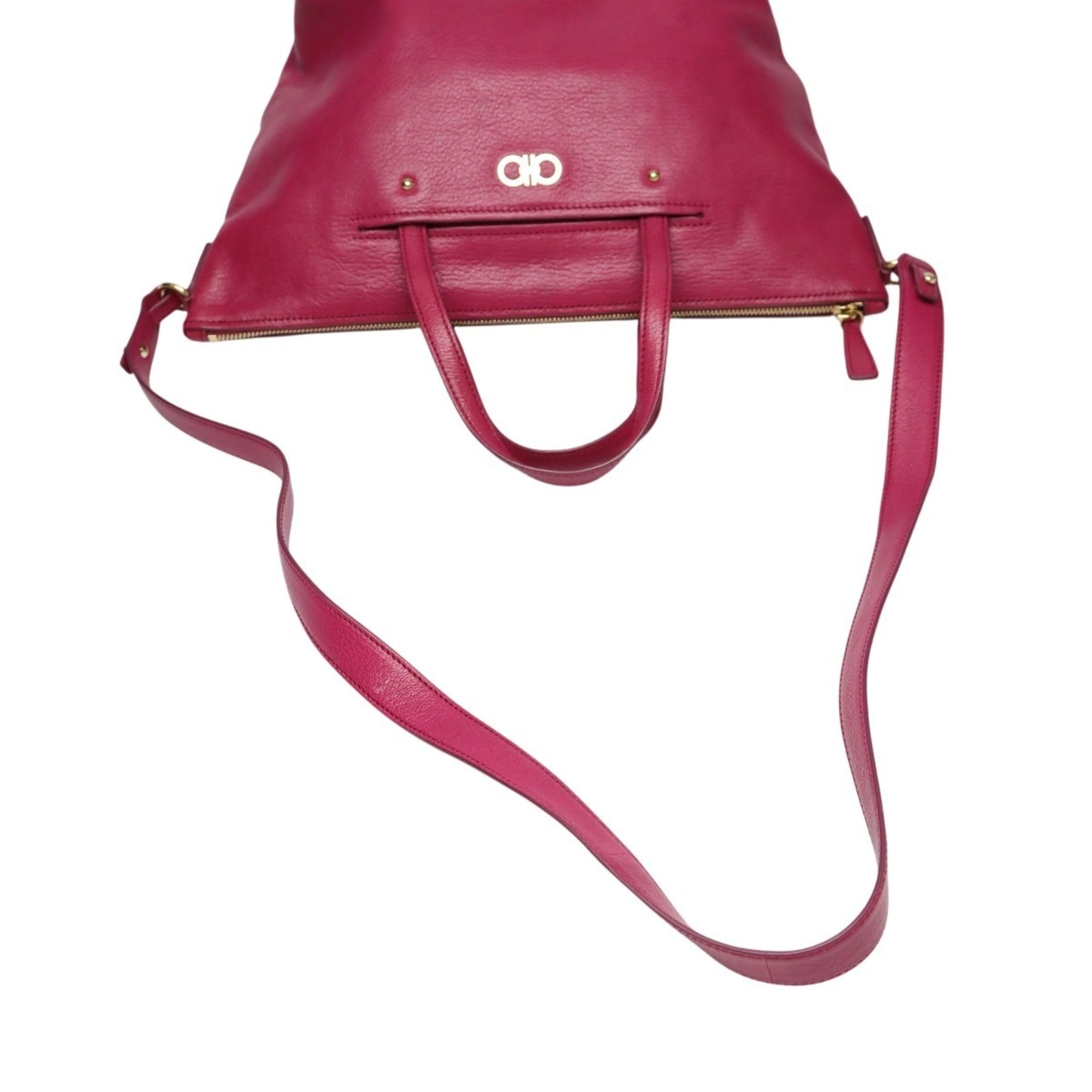 Salvatore Ferragamo Pink Leather Handbag Shoulder Bag (Pre-Owned)