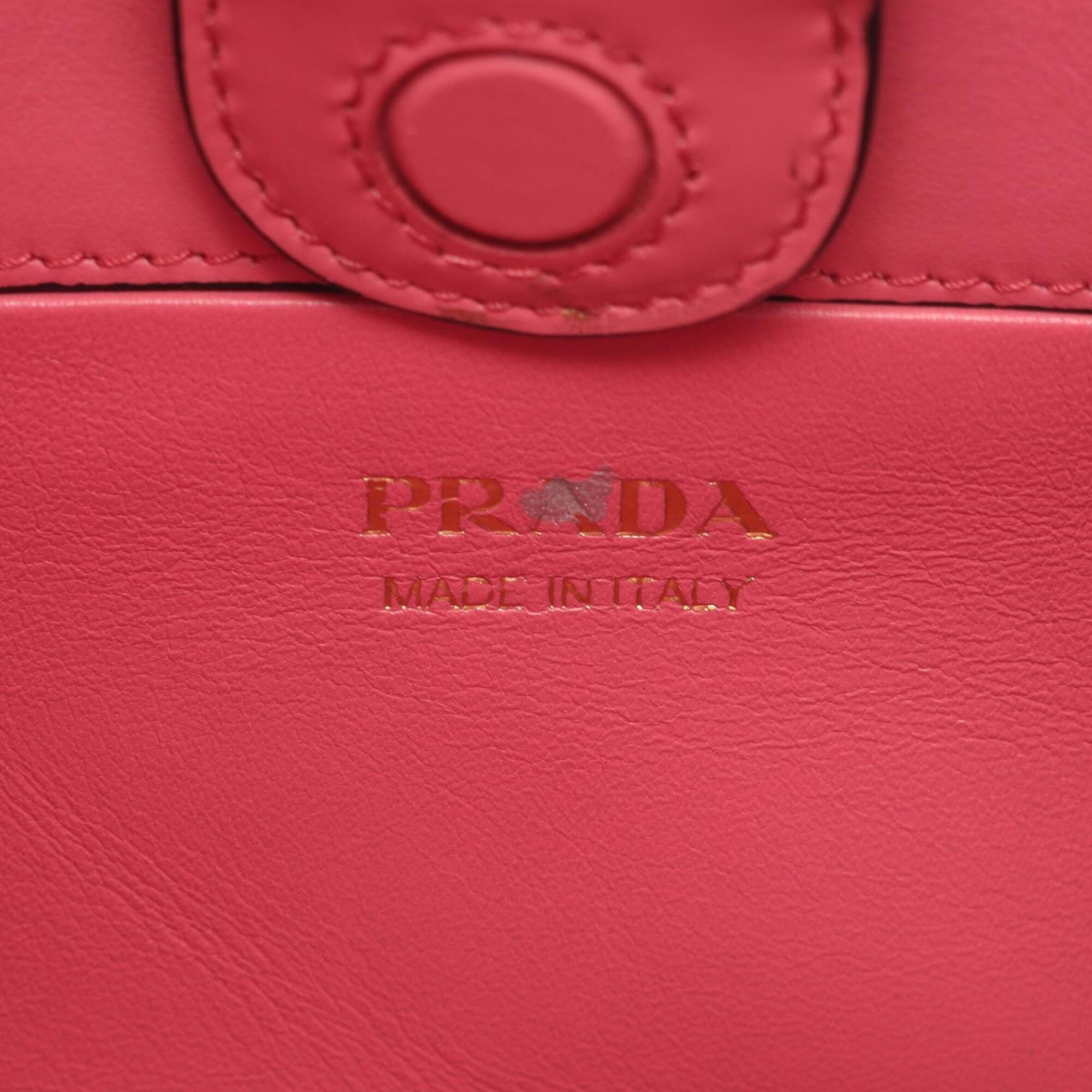 Prada Pink Leather Handbag Shoulder Bag (Pre-Owned)