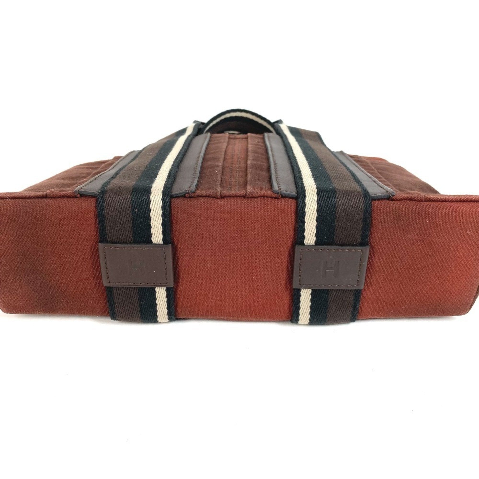 Hermes Brown Cotton Handbag Tote Bag (Pre-Owned)
