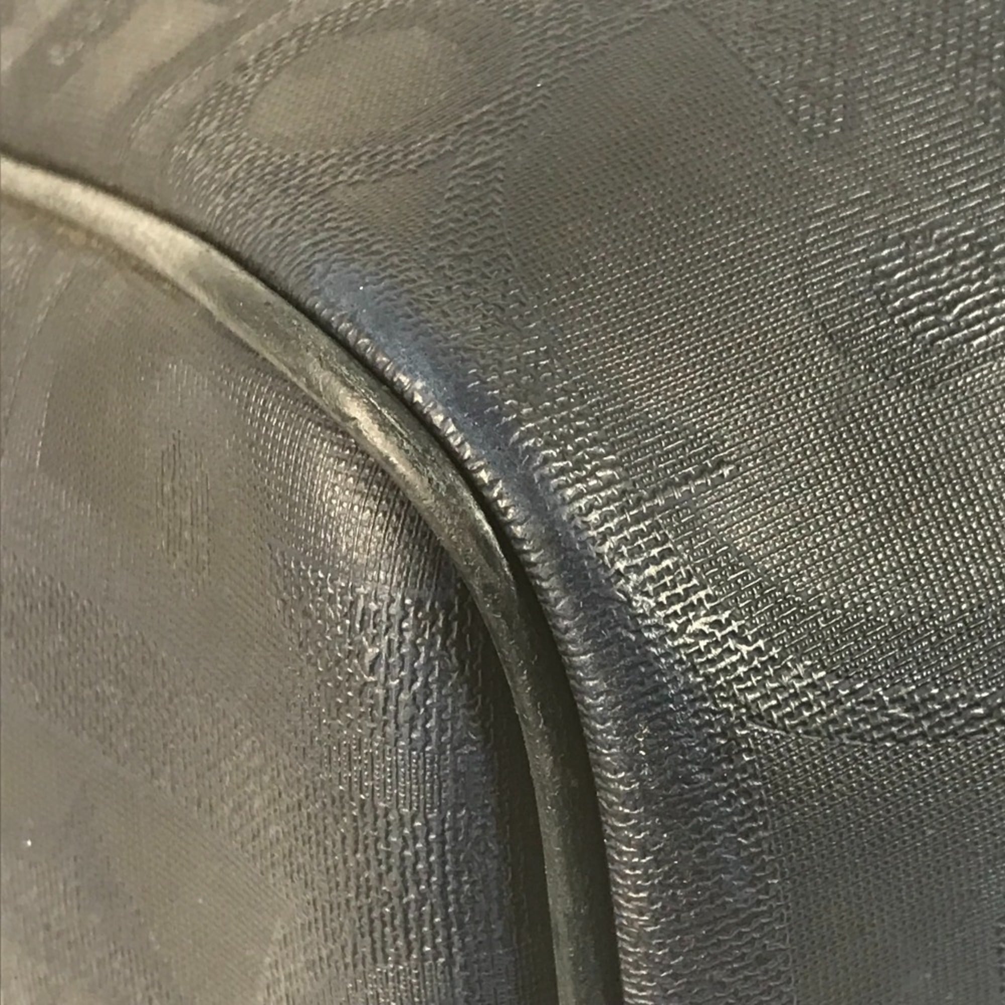 Christian Dior Navy Pvc Leather Boston Bag Handbag (Pre-Owned)