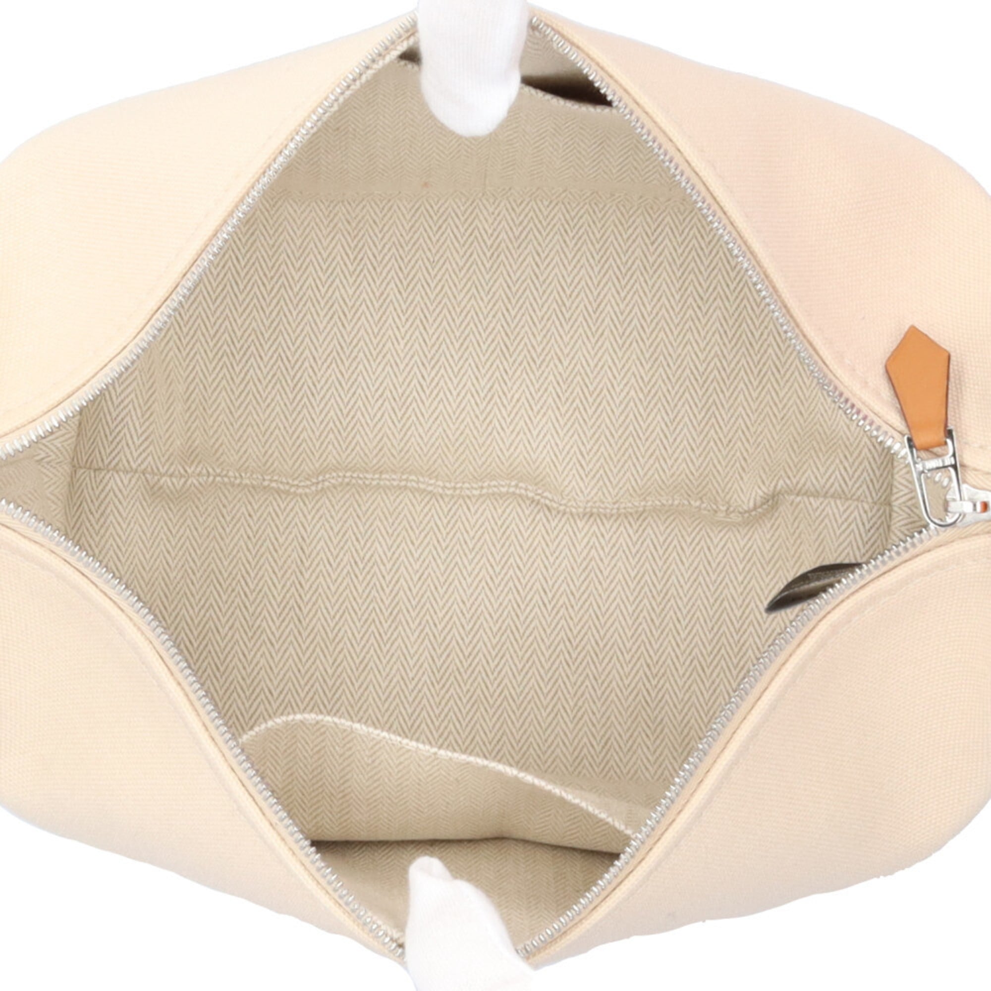 Hermes Blue Brown Multi-Color Natural Orange White Cotton Handbag (Pre-Owned)