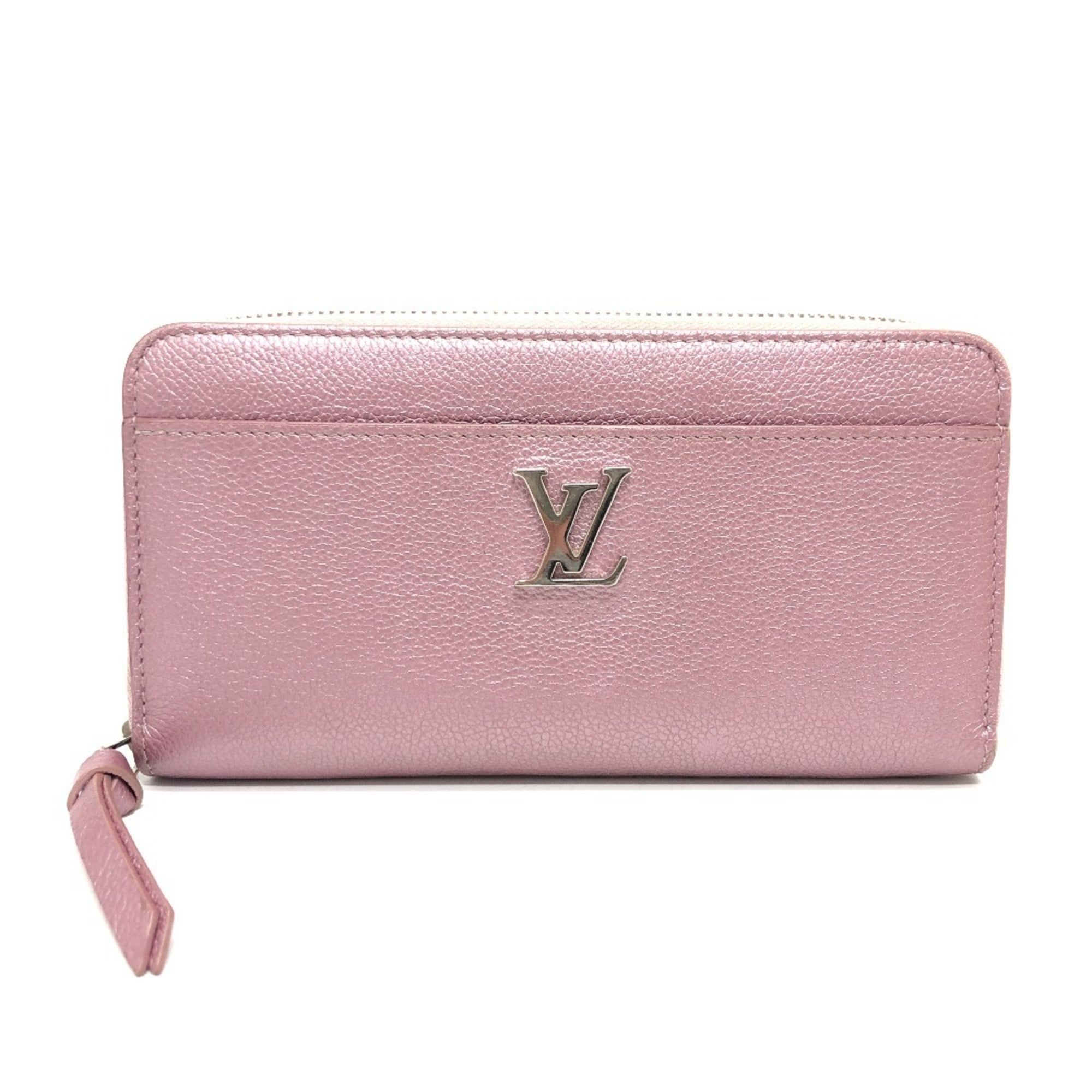 Louis Vuitton Metallic Pink Leather Long Wallet (Bi-Fold) (Pre-Owned)