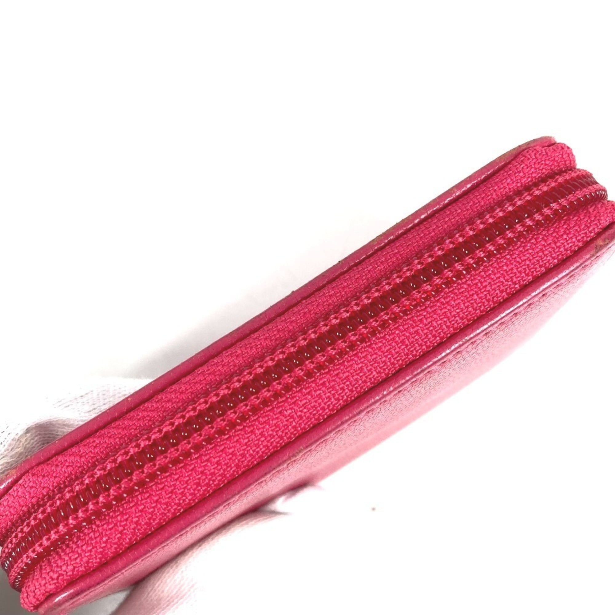 Chanel Pink Leather Coin Purse/Coin Case (Pre-Owned)