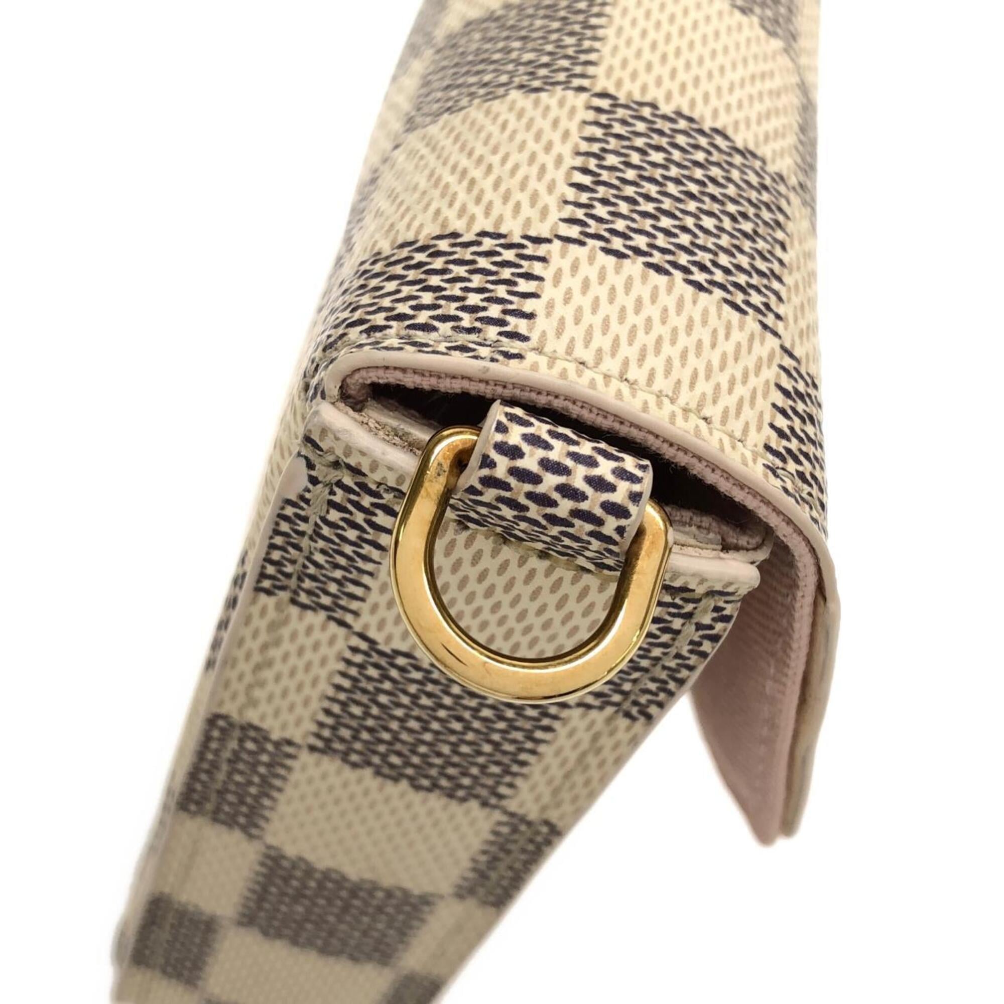 Louis Vuitton Azur White Coated Canvas Pochette Shoulder Bag (Pre-Owned)