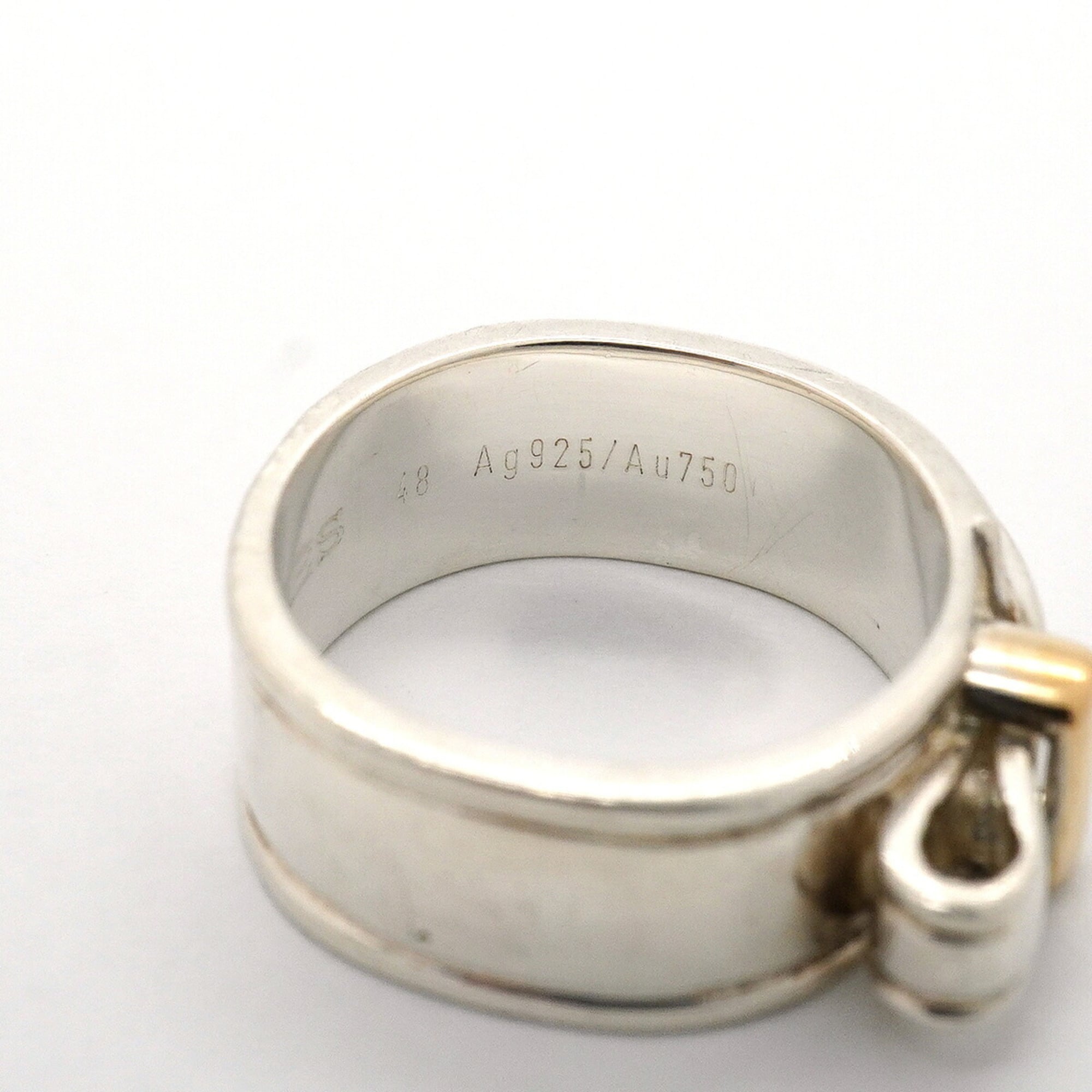 Hermes Yellow Gold (18K) Silver 925 Band Ring (Pre-Owned)
