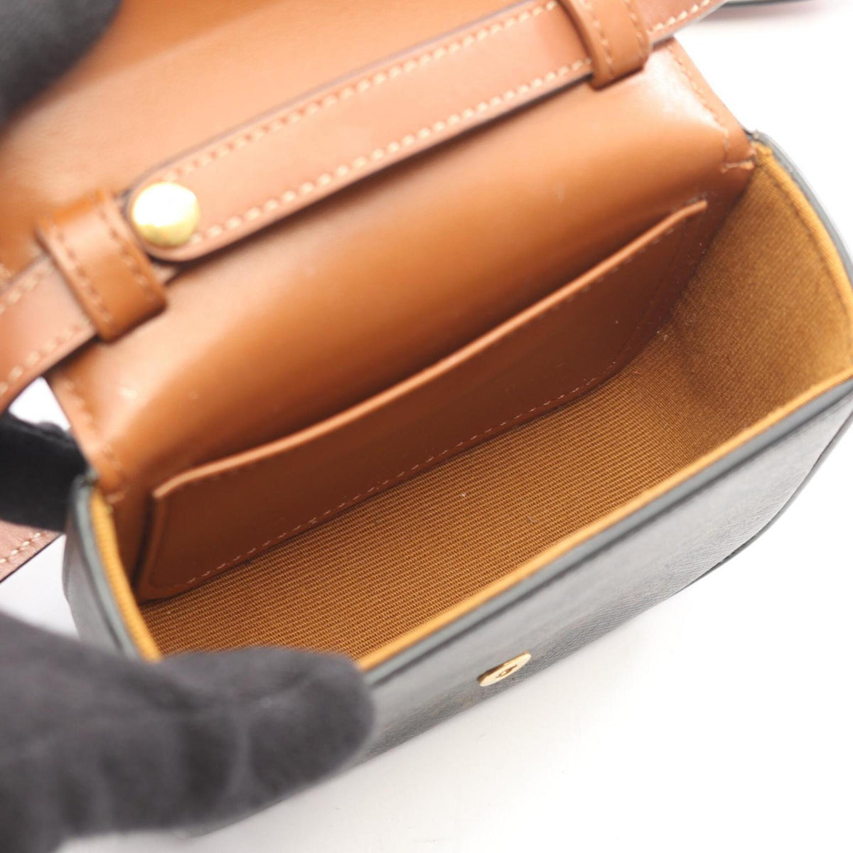 Celine Black Brown Coated Canvas Pvc Leather Handbag Shoulder Bag (Pre-Owned)