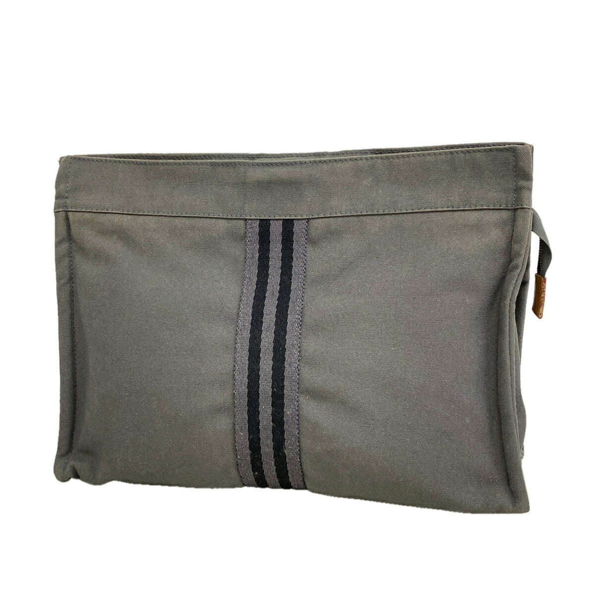 Hermes Gray Canvas Pouch (Pre-Owned)