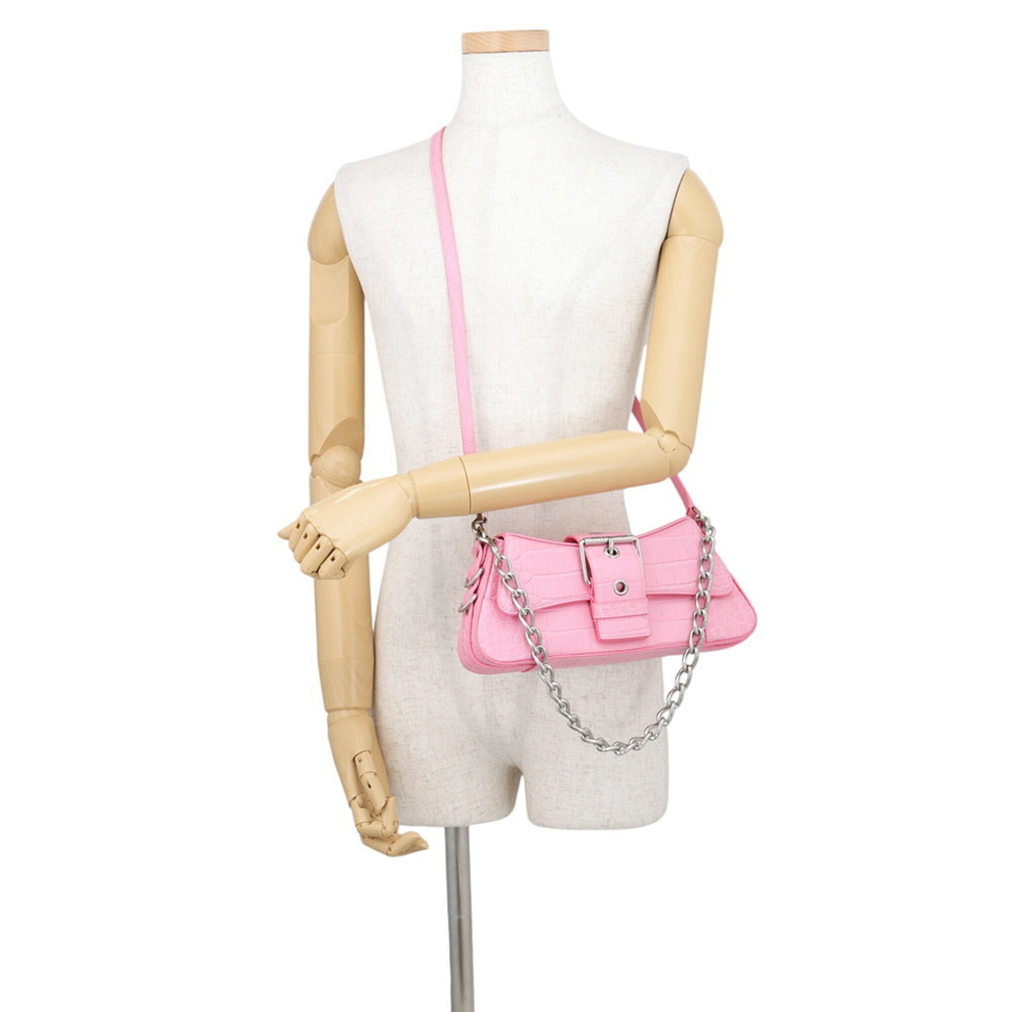 Balenciaga Pink Leather Handbag Shoulder Bag (Pre-Owned)