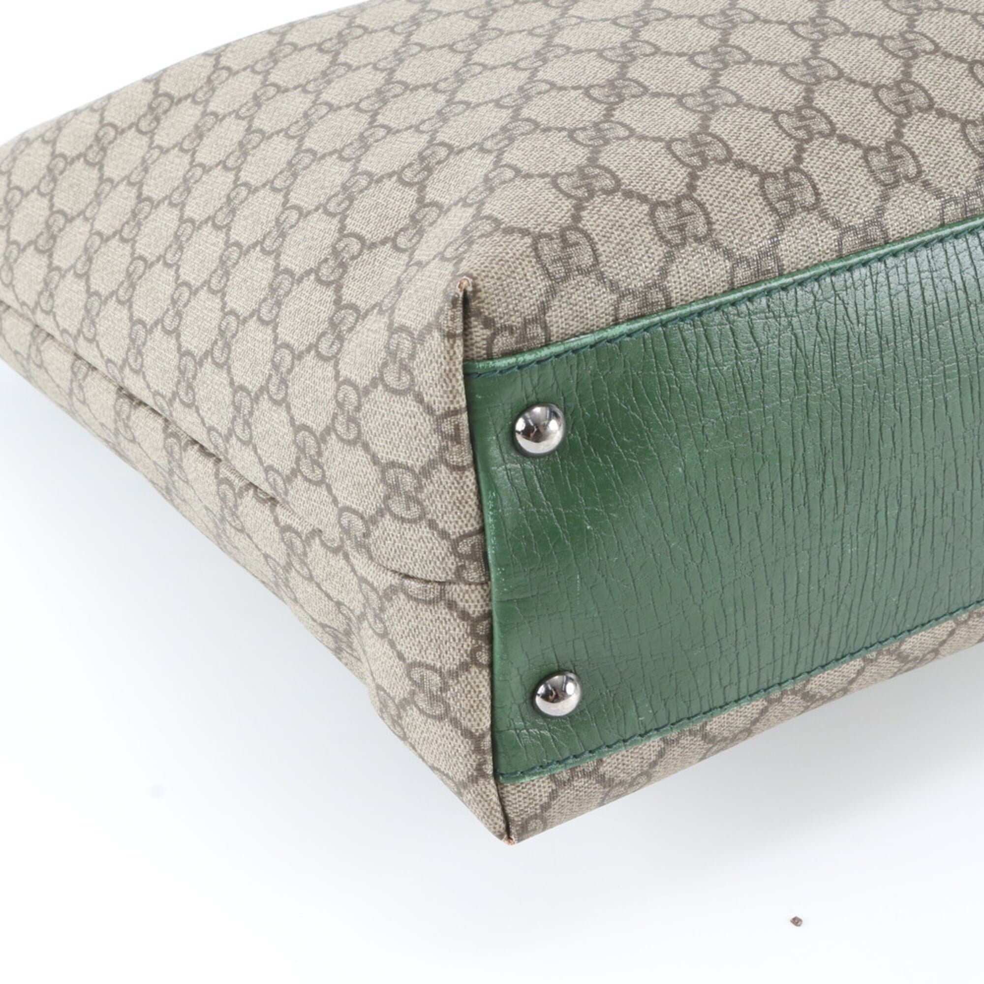 Gucci Grayish Green Gg Supreme Handbag Tote Bag (Pre-Owned)