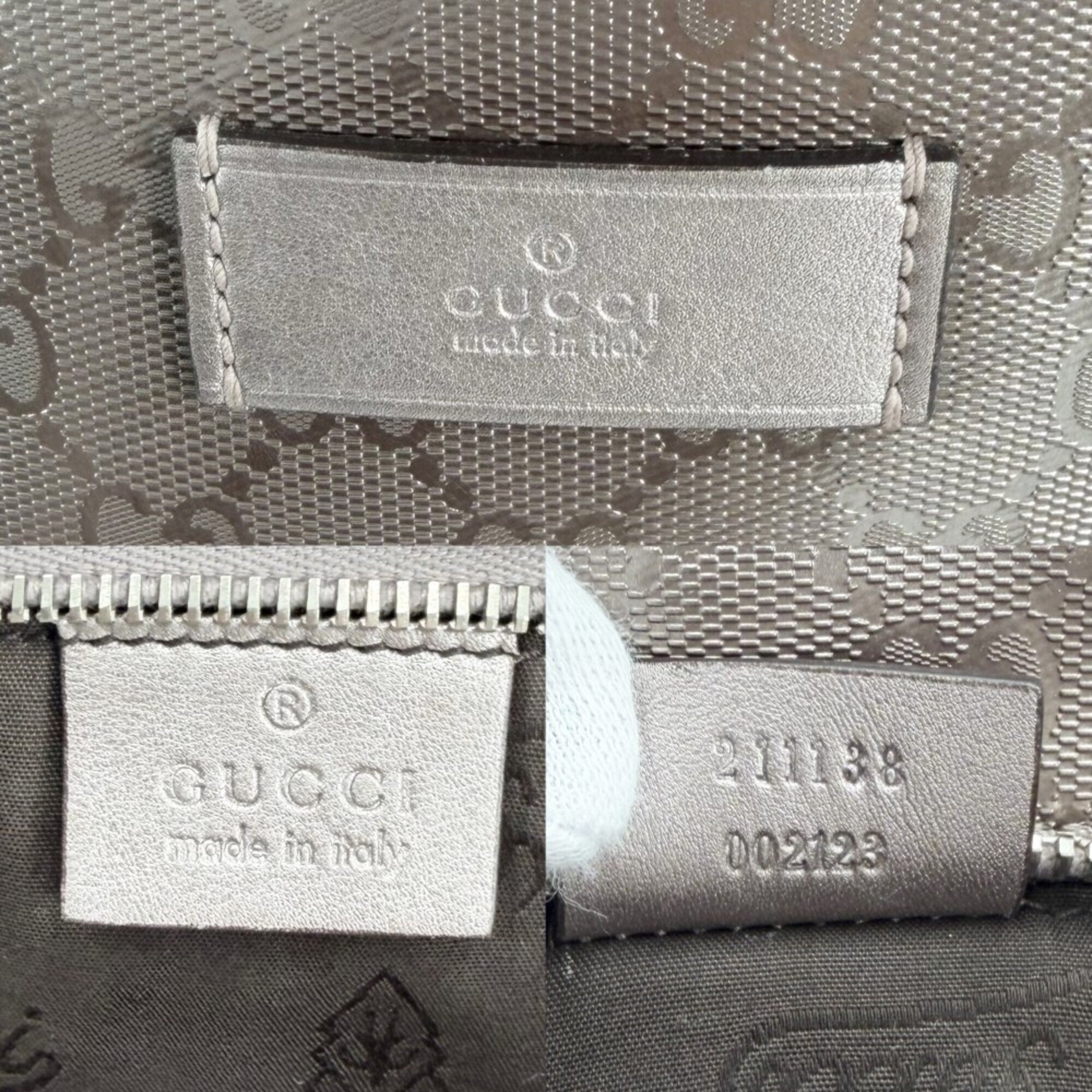Gucci Metallic Gray Pvc Leather Handbag Tote Bag (Pre-Owned)