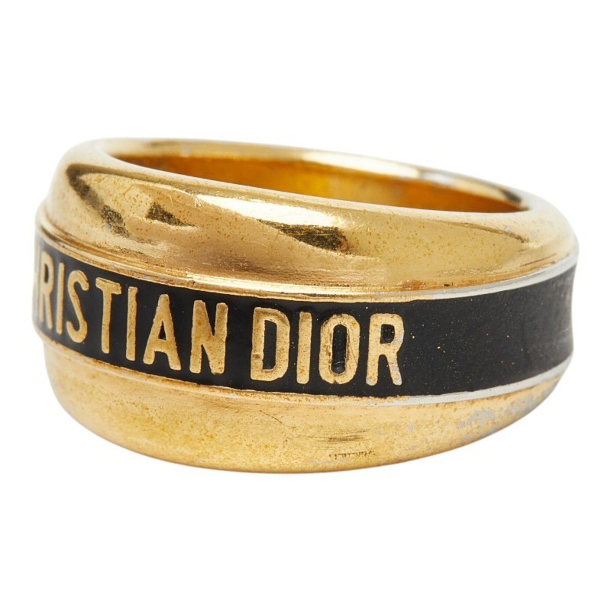 Christian Dior Gold Black Band Ring (Pre-Owned)