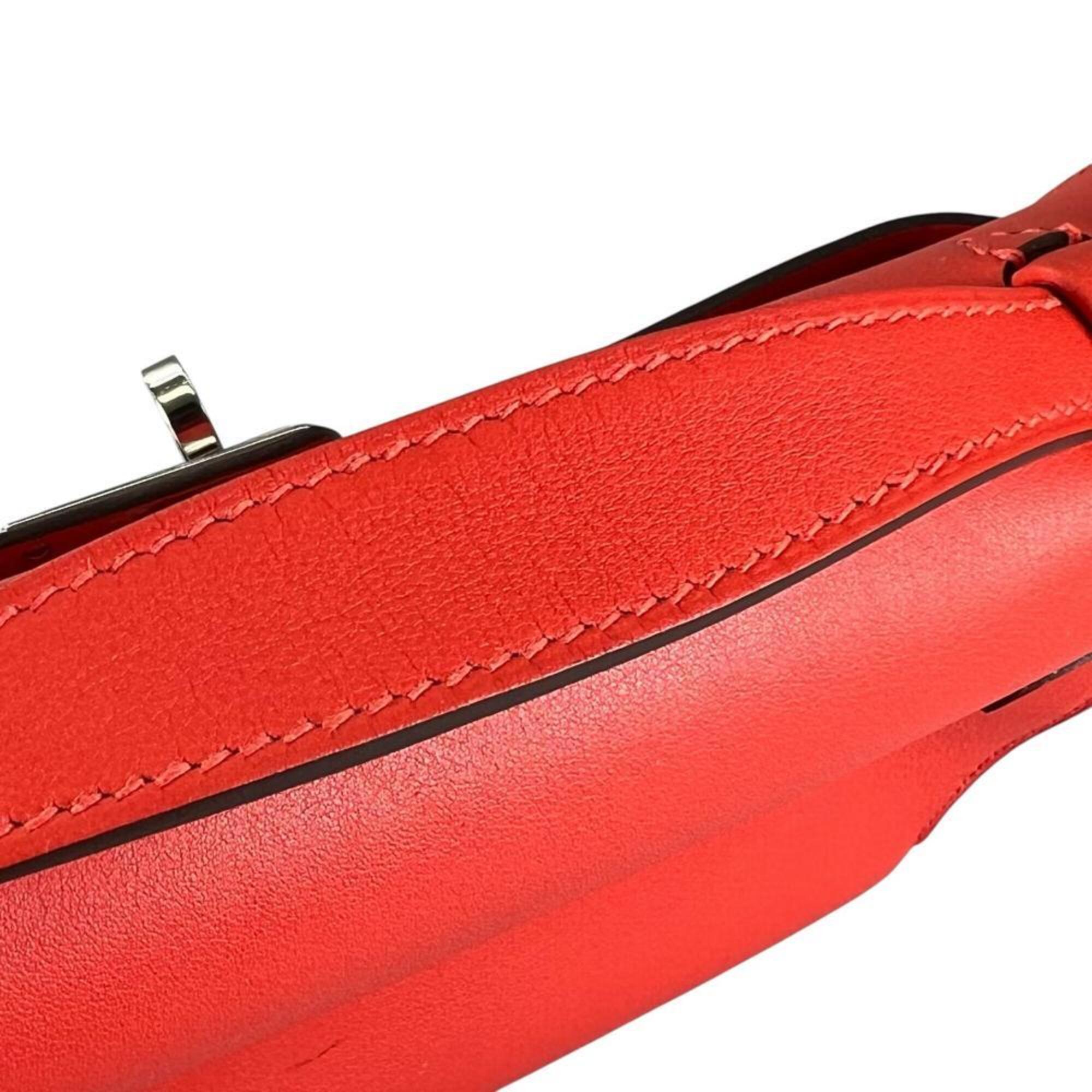 Hermes Red Color Swift Leather Clutch Bag Handbag (Pre-Owned)