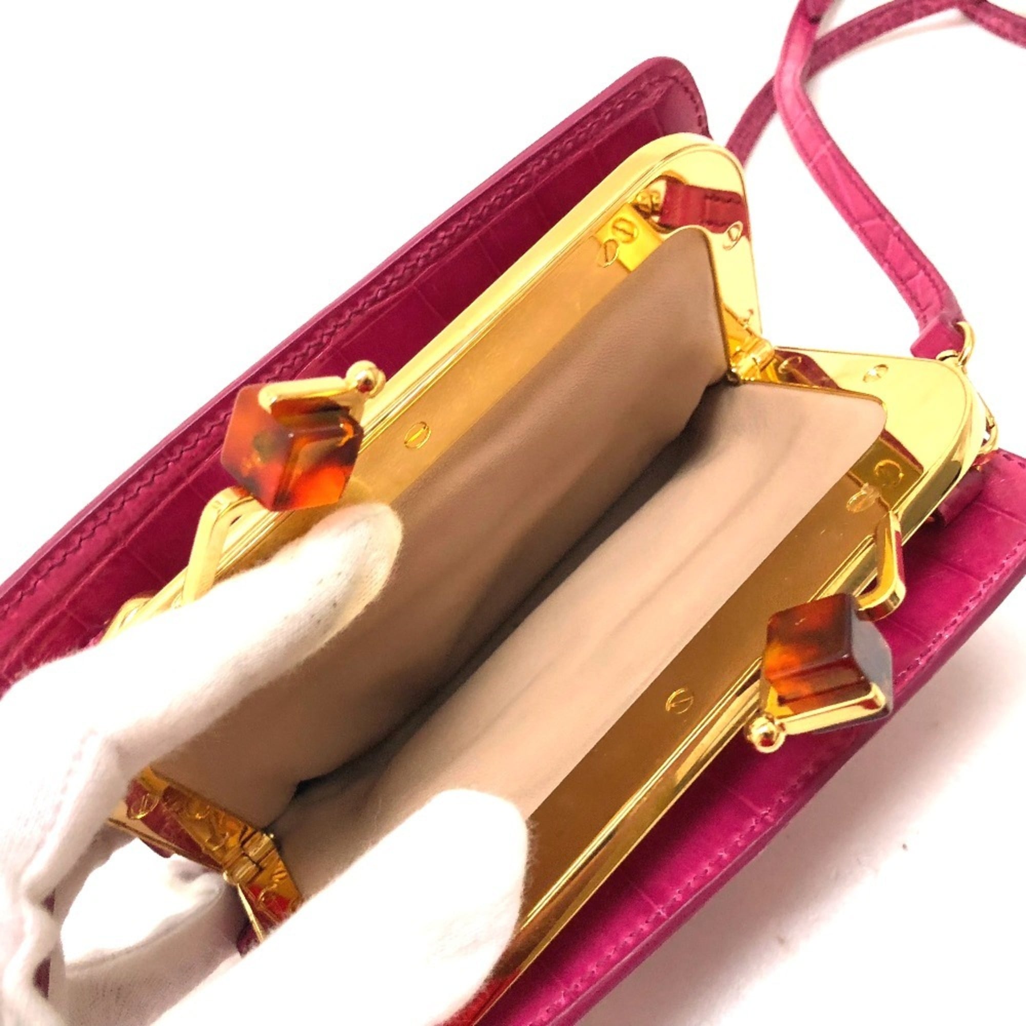 Miu Miu Pink Leather Pochette Shoulder Bag (Pre-Owned)