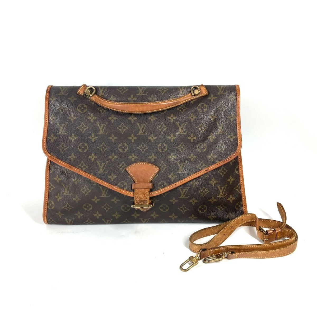 Louis Vuitton Brown Monogram Canvas Handbag Shoulder Bag (Pre-Owned)
