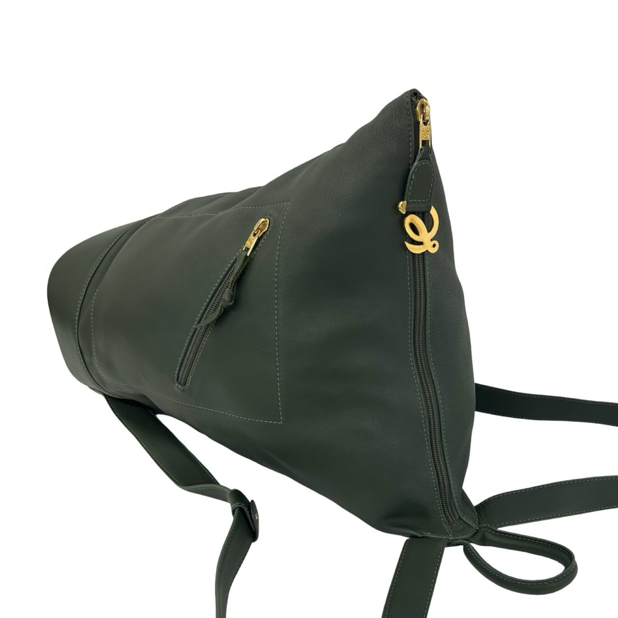 Loewe Green Leather Backpack (Pre-Owned)
