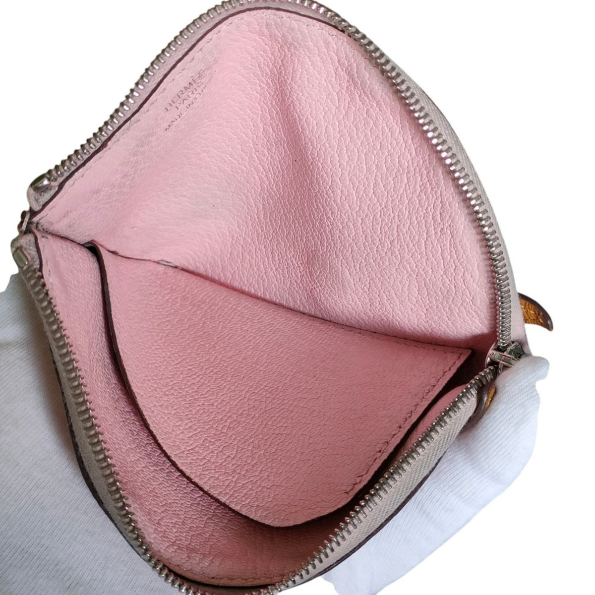 Hermes Kara Rose Sakura Chevre Leather Coin Purse/Coin Case (Pre-Owned)