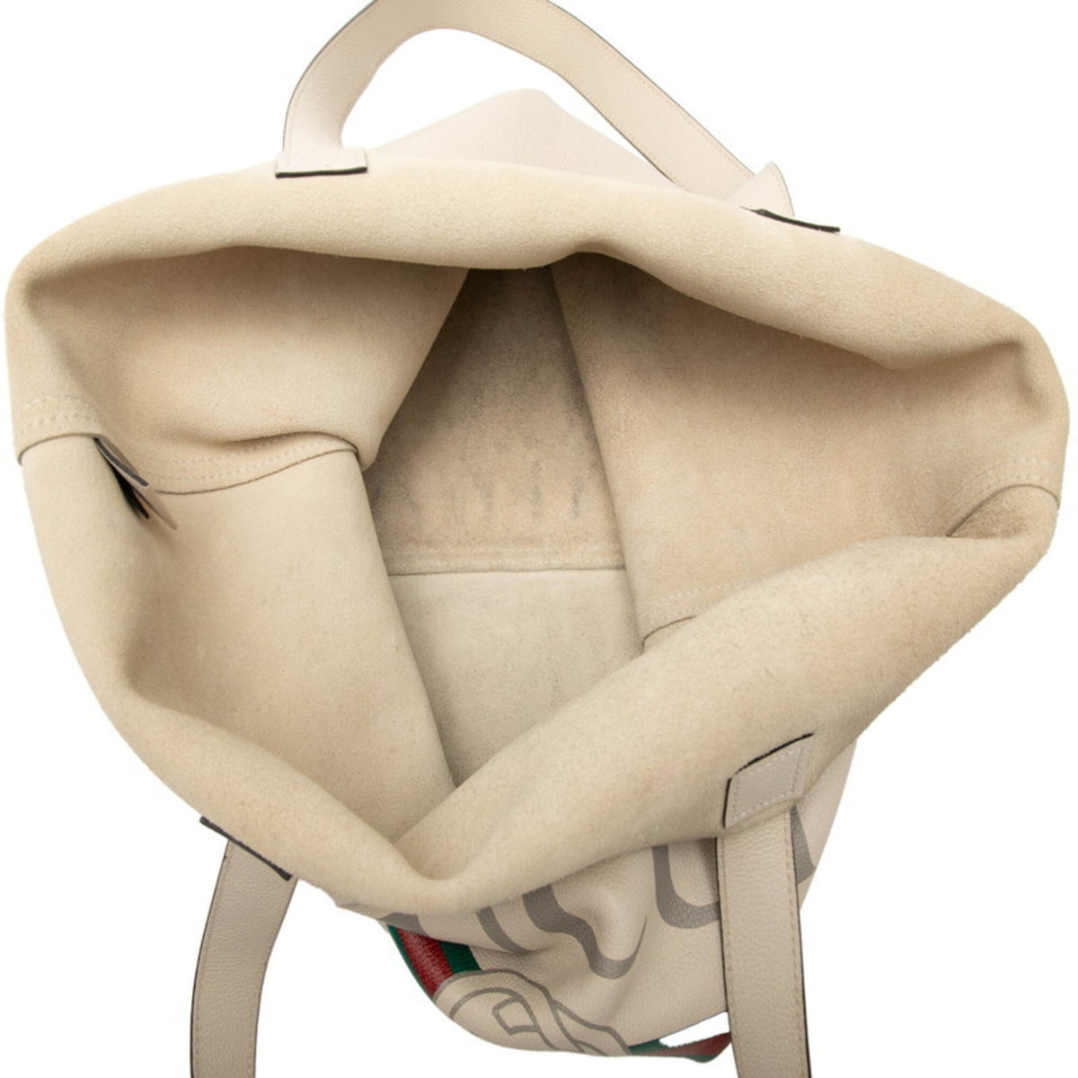 Gucci Ivory White Leather Shoulder Bag Tote Bag (Pre-Owned)