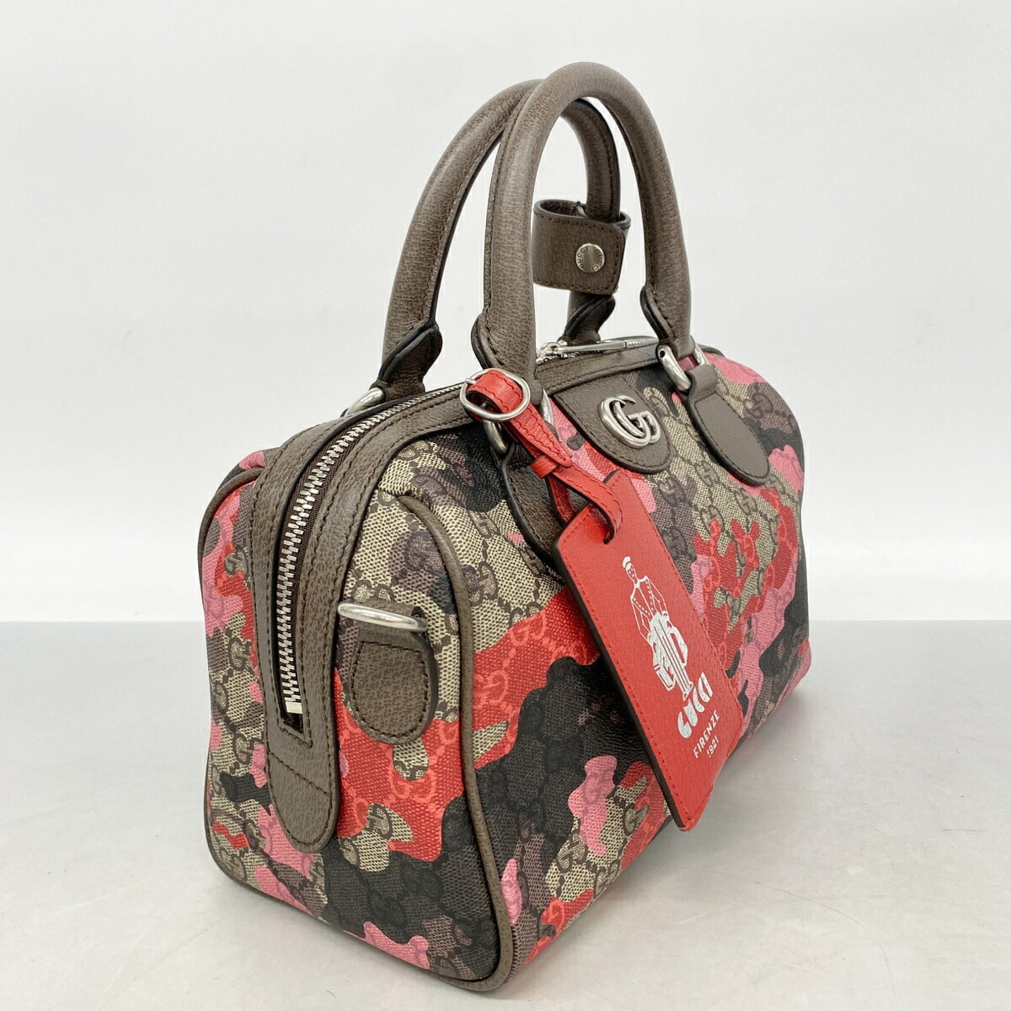 Gucci Brown Pink Red Color Pvc Handbag (Pre-Owned)