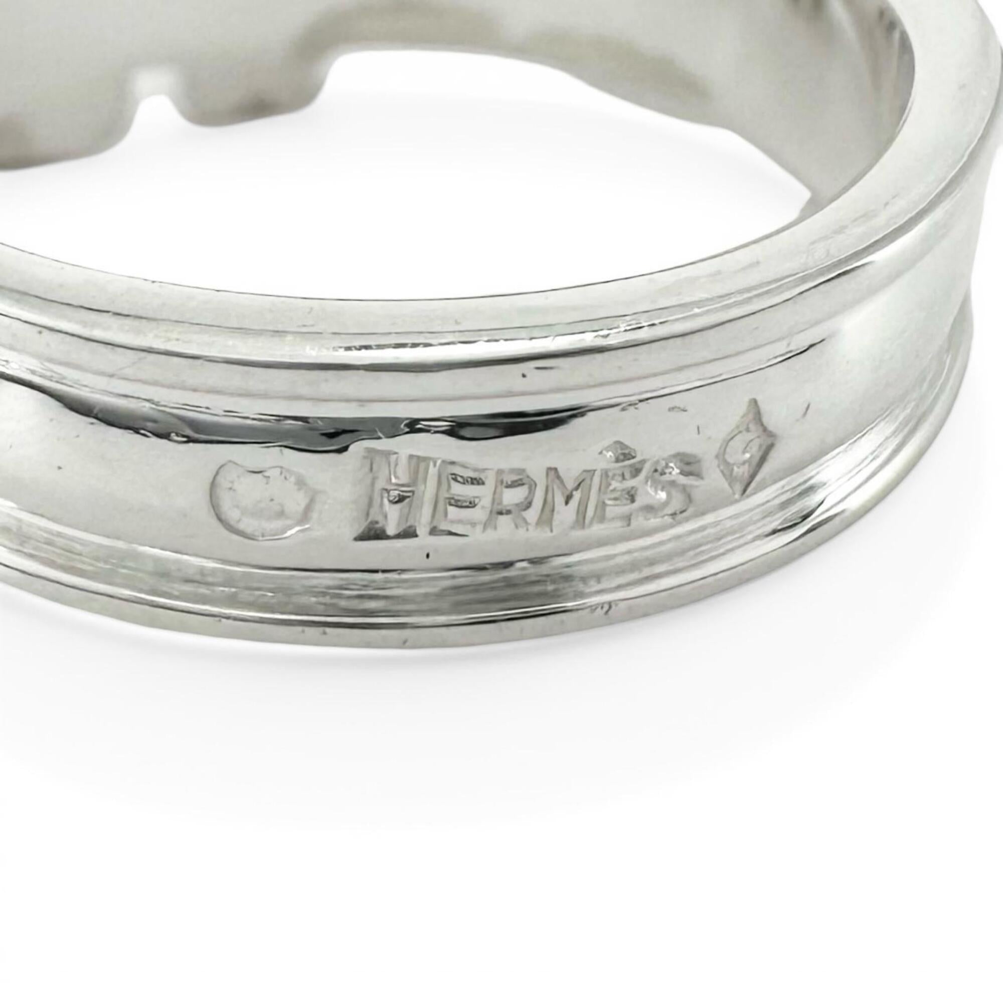 Hermes Silver Silver 925 Band Ring (Pre-Owned)