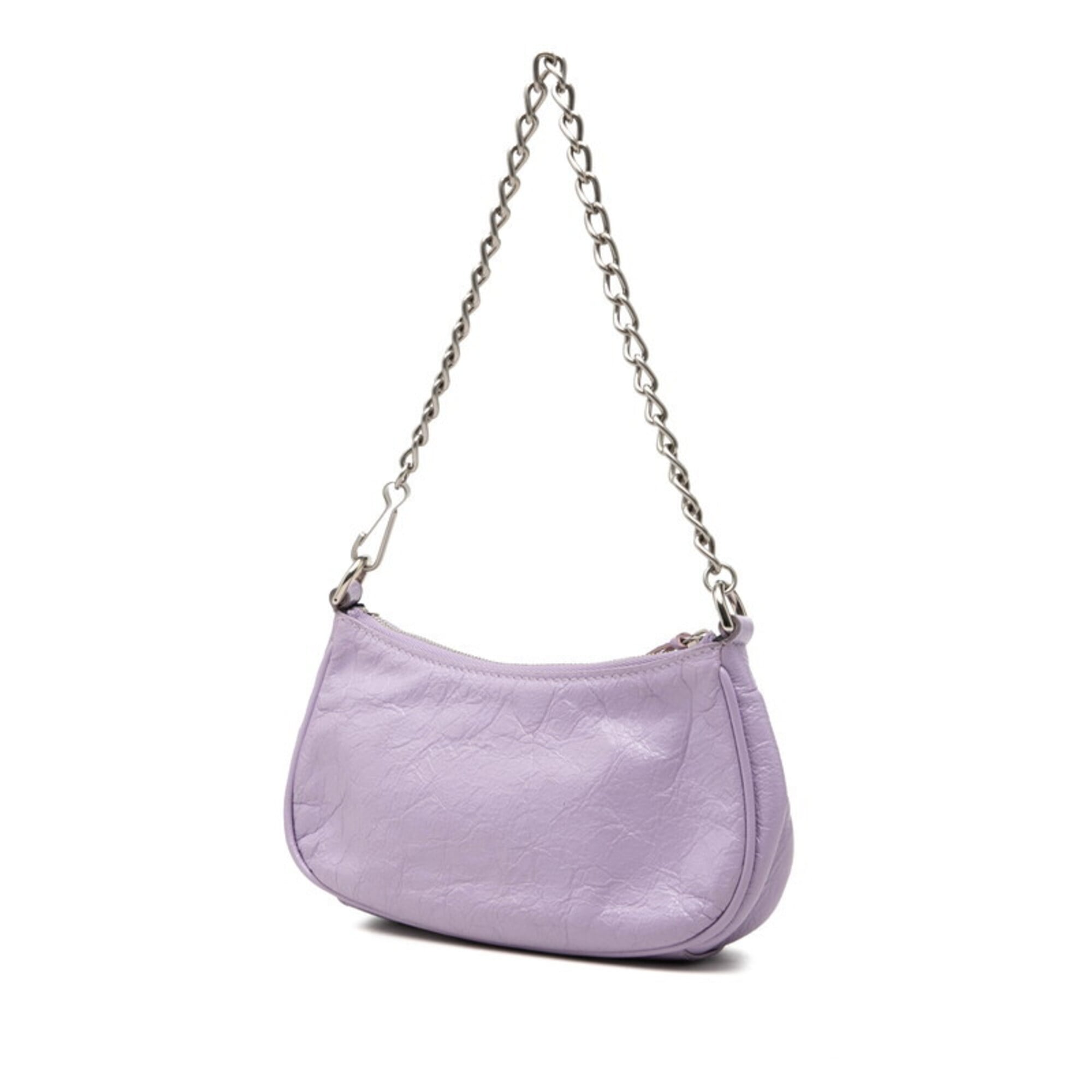 Balenciaga Purple Leather Handbag Shoulder Bag (Pre-Owned)