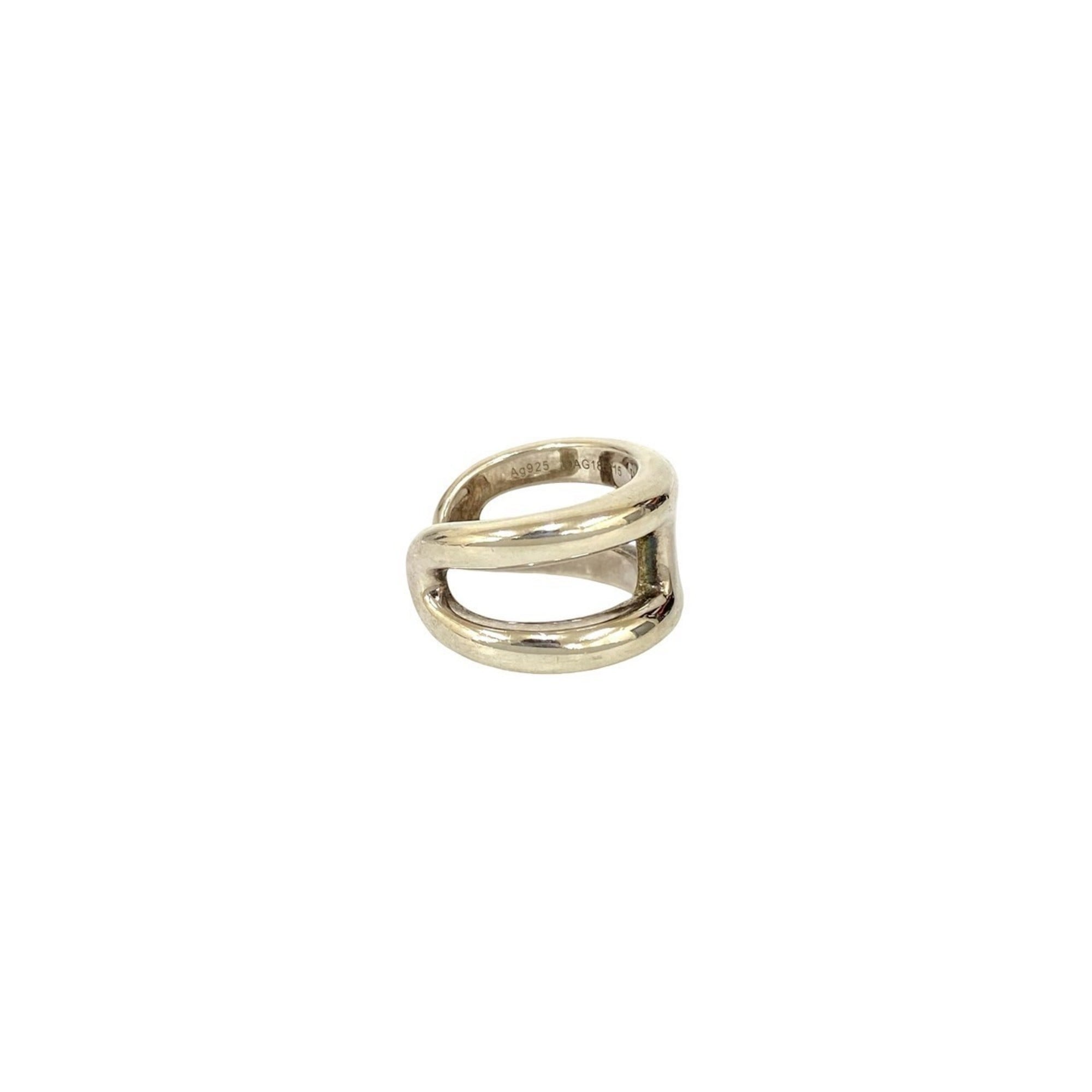 Hermes Silver Silver 925 Band Ring (Pre-Owned)