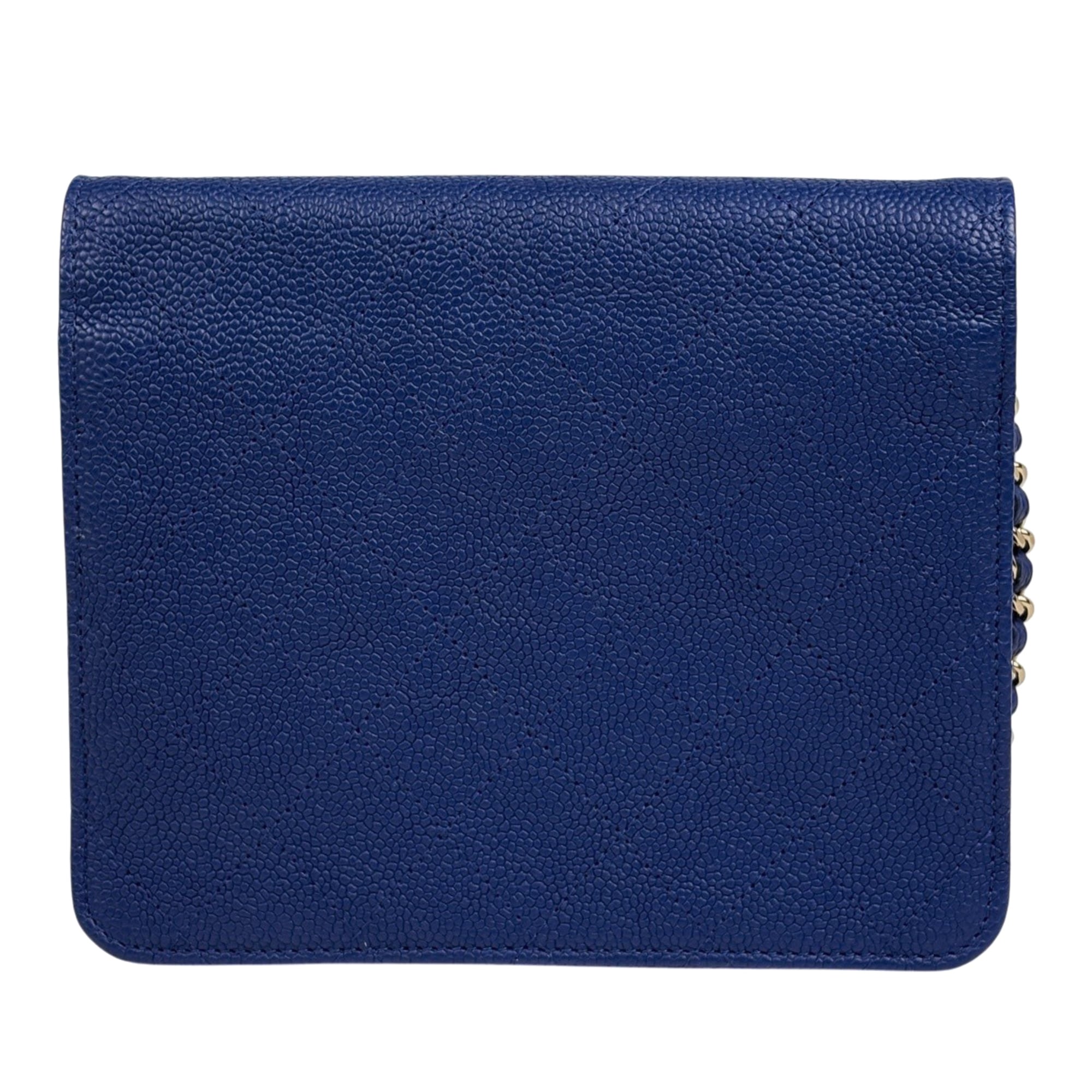 Chanel Blue Grained Calfskin Shoulder Bag (Pre-Owned)