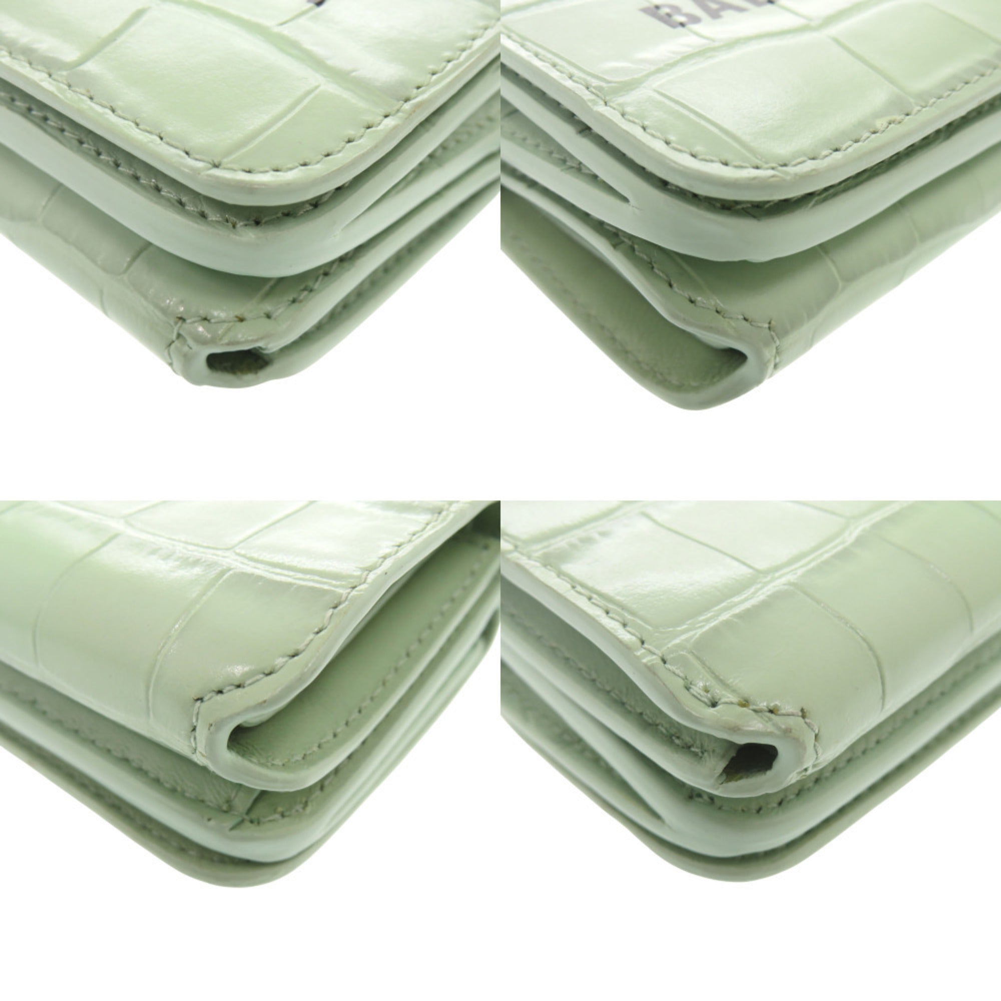 Balenciaga Green Leather Chain/Shoulder Wallet (Pre-Owned)