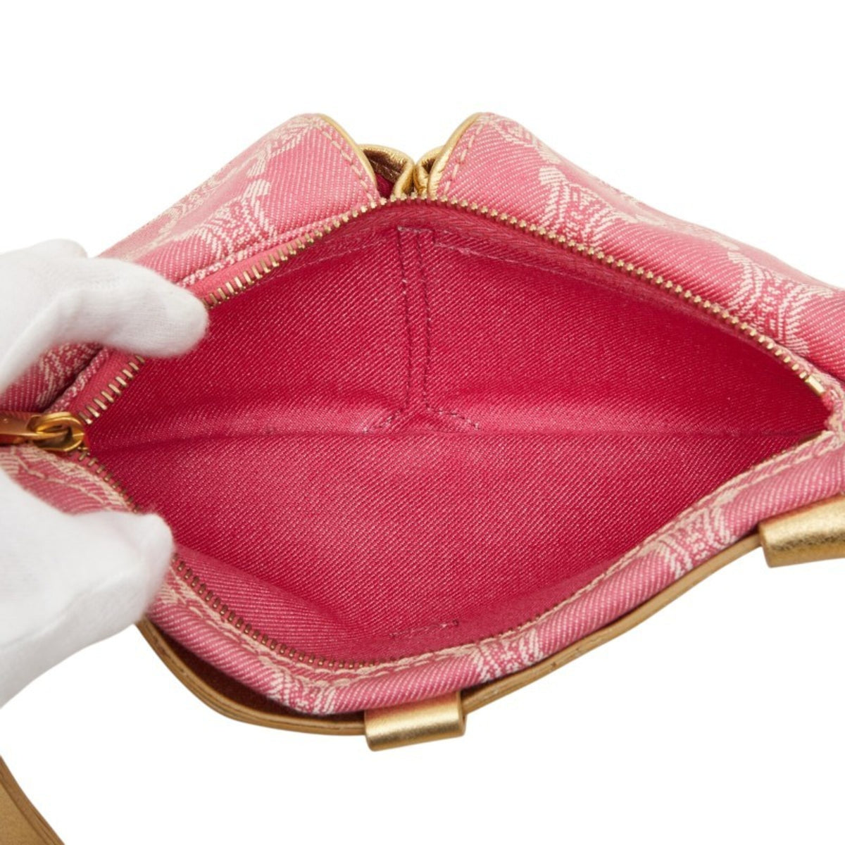 Celine Gold Pink Denim Sling Bag (Pre-Owned)