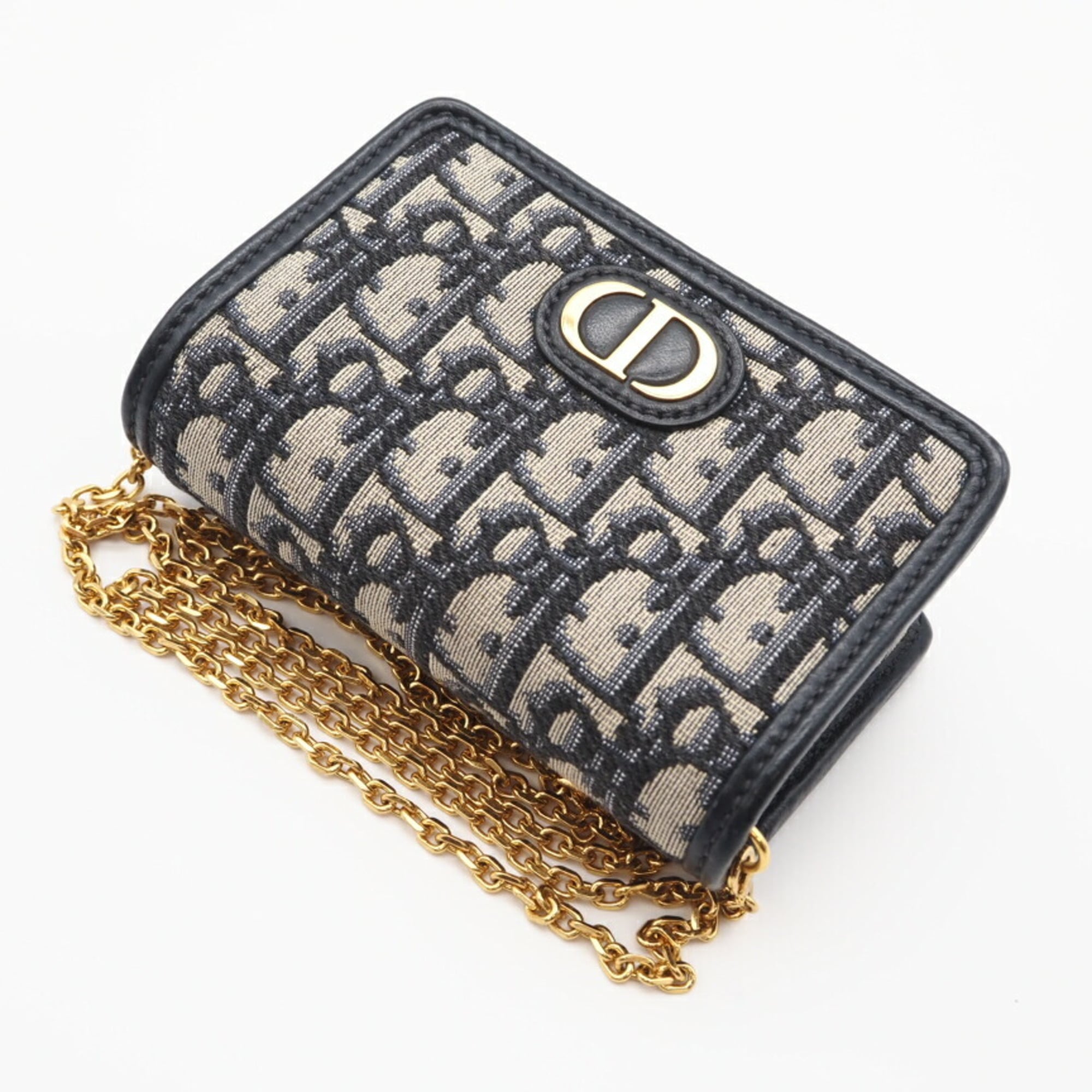 Christian Dior Navy Canvas Pouch Shoulder Bag (Pre-Owned)