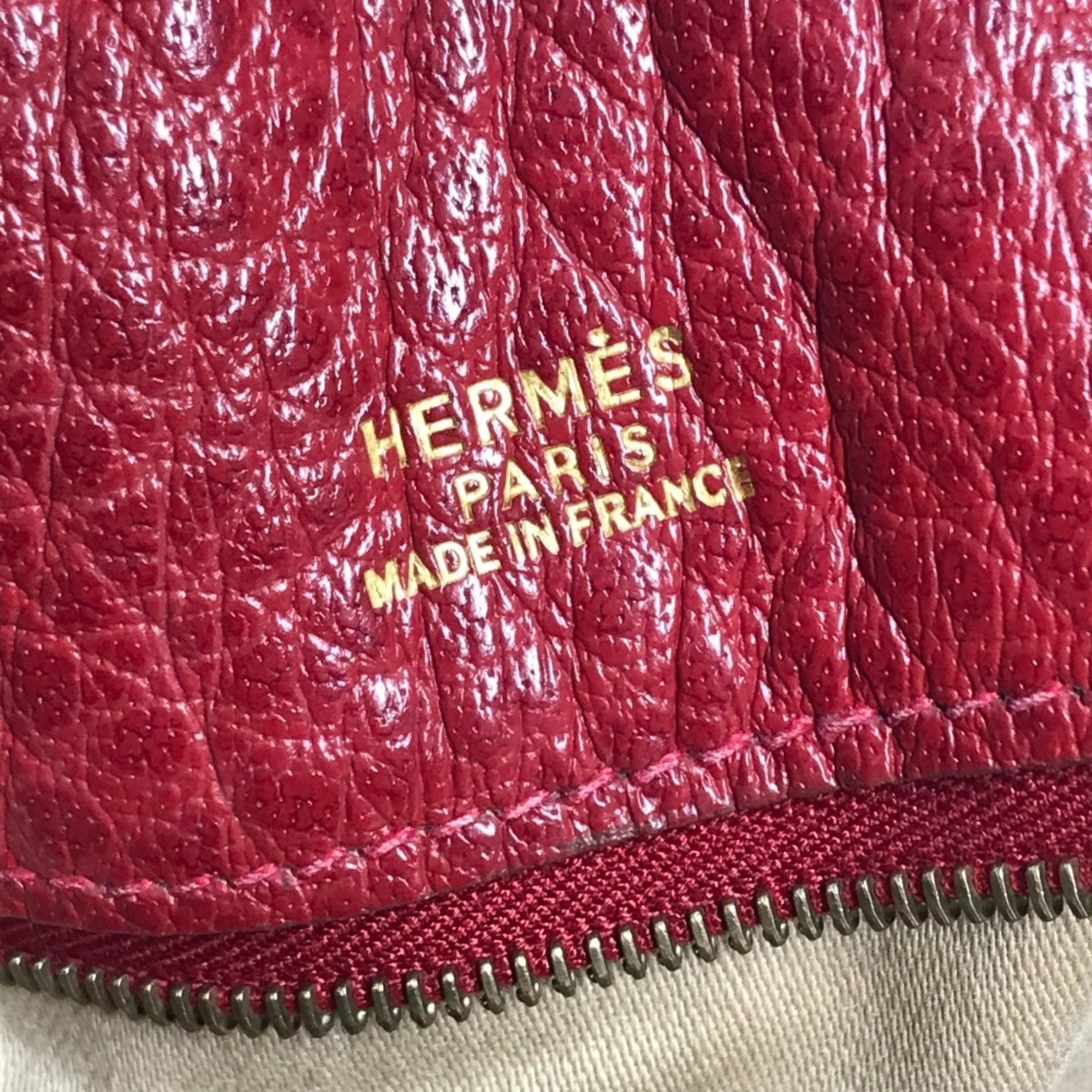 Hermes Green Red Color Yellow Wool Leather Shoulder Bag Tote Bag (Pre-Owned)