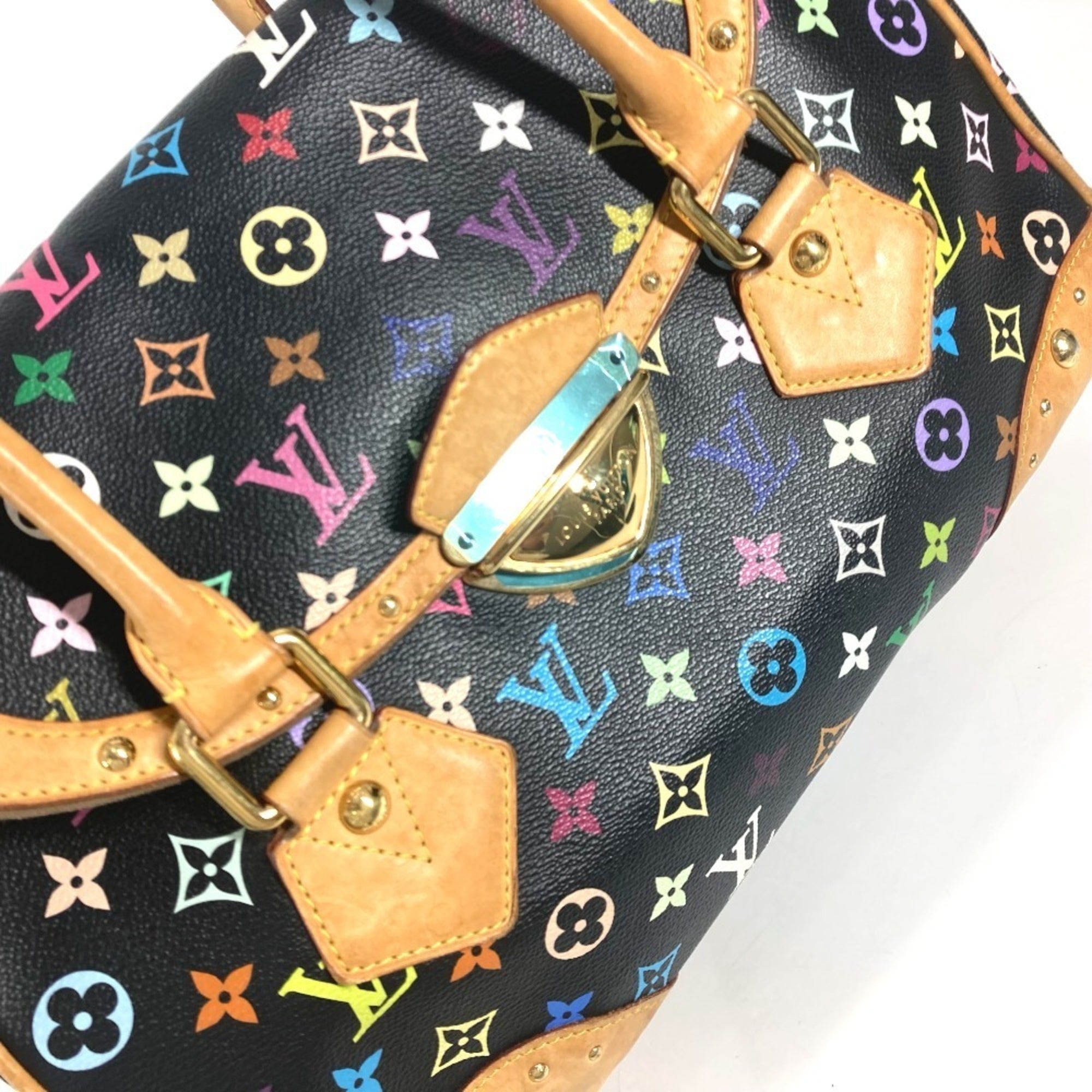 Louis Vuitton Black Multi-Color Noir Monogram Multicolore Canvas Handbag Shoulder Bag Tote Bag (Pre-Owned)