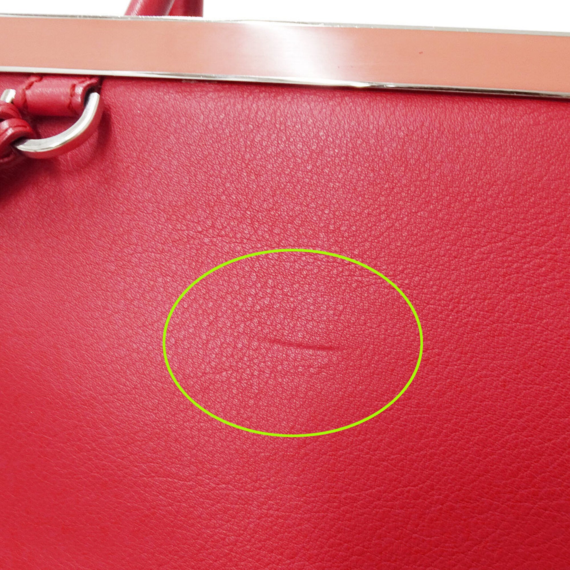 Fendi Red Color Leather Handbag Shoulder Bag (Pre-Owned)