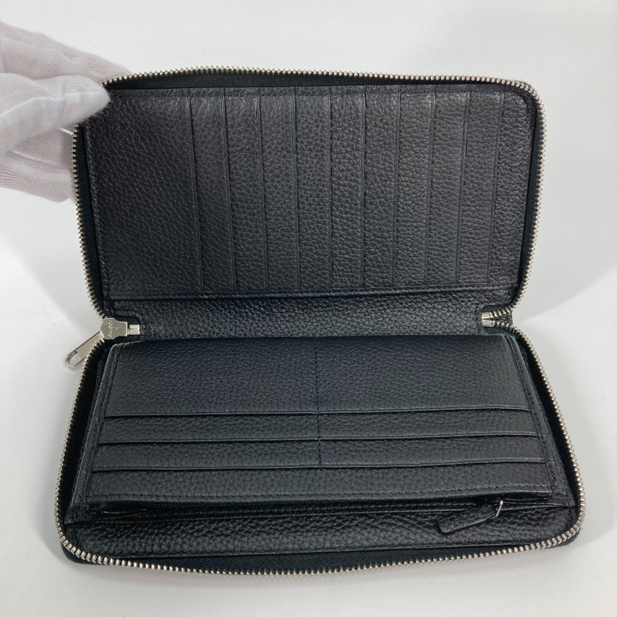 Gucci Black Leather Long Wallet (Bi-Fold) (Pre-Owned)