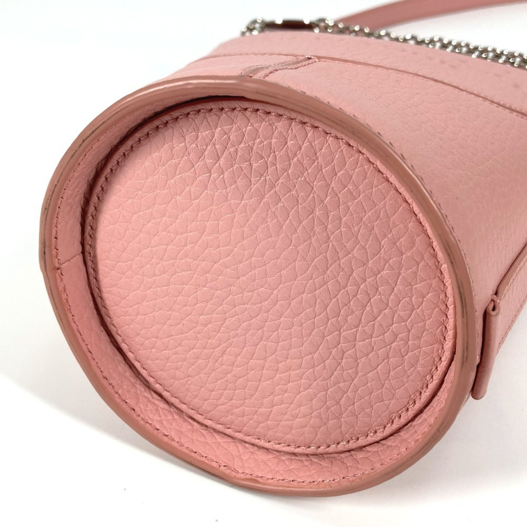 Tiffany Pink Leather Handbag Pochette Shoulder Bag Sling Bag (Pre-Owned)