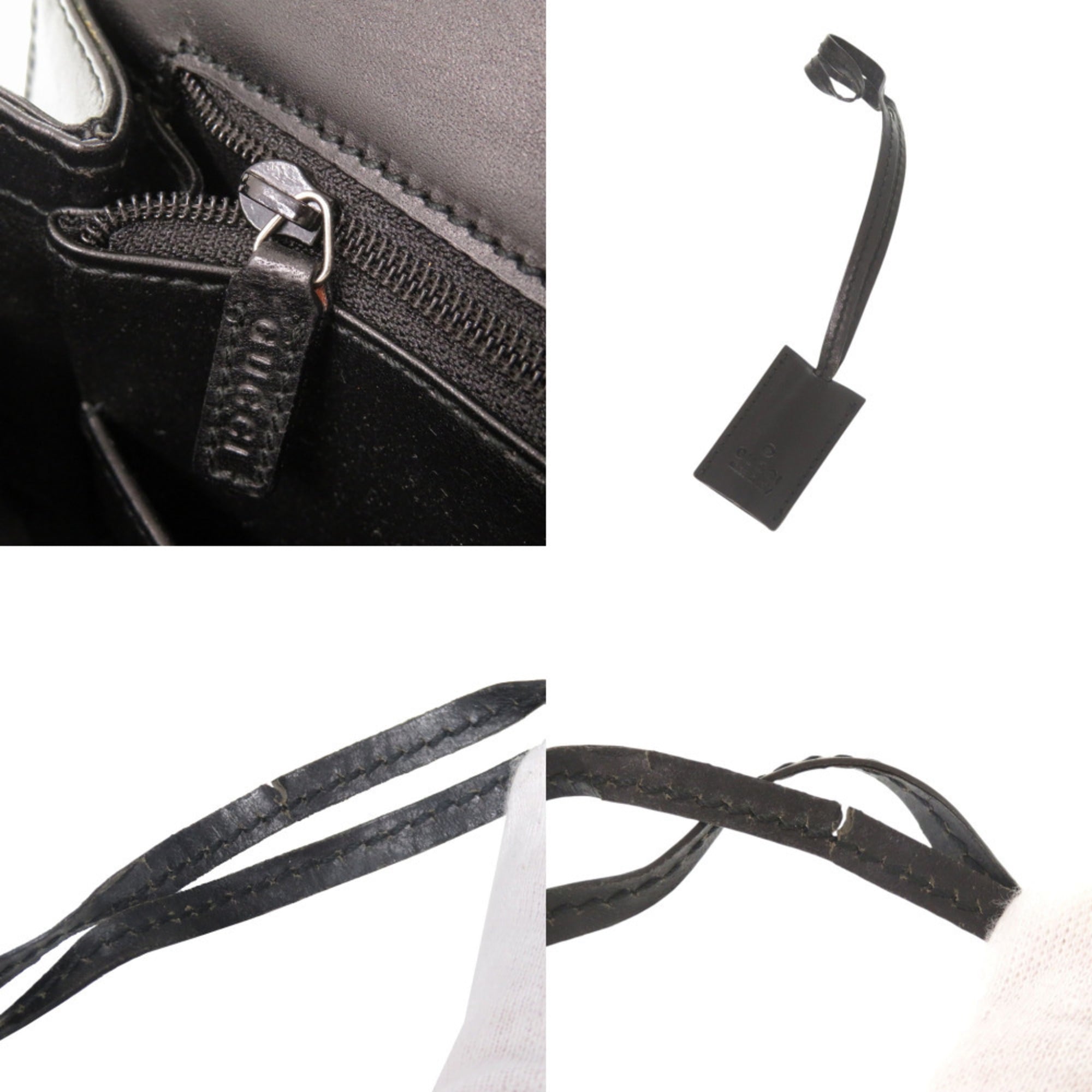 Gucci Black Green Felt Handbag Shoulder Bag (Pre-Owned)