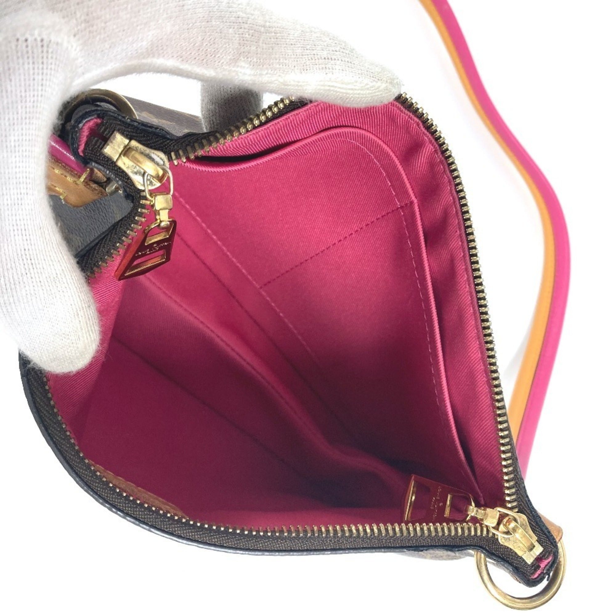 Louis Vuitton Brown Monogram Pink Monogram Pochette Shoulder Bag (Pre-Owned)