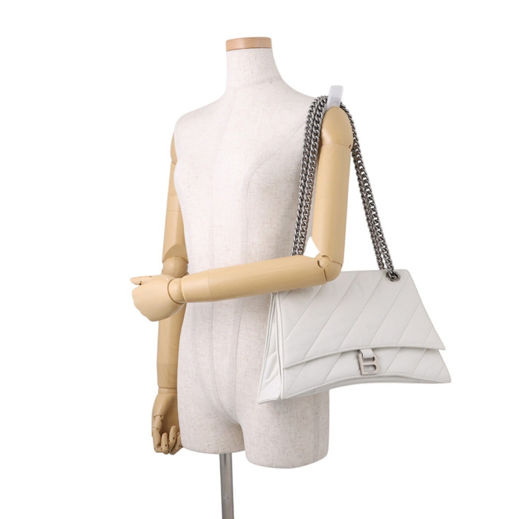 Balenciaga White Leather Handbag Shoulder Bag (Pre-Owned)
