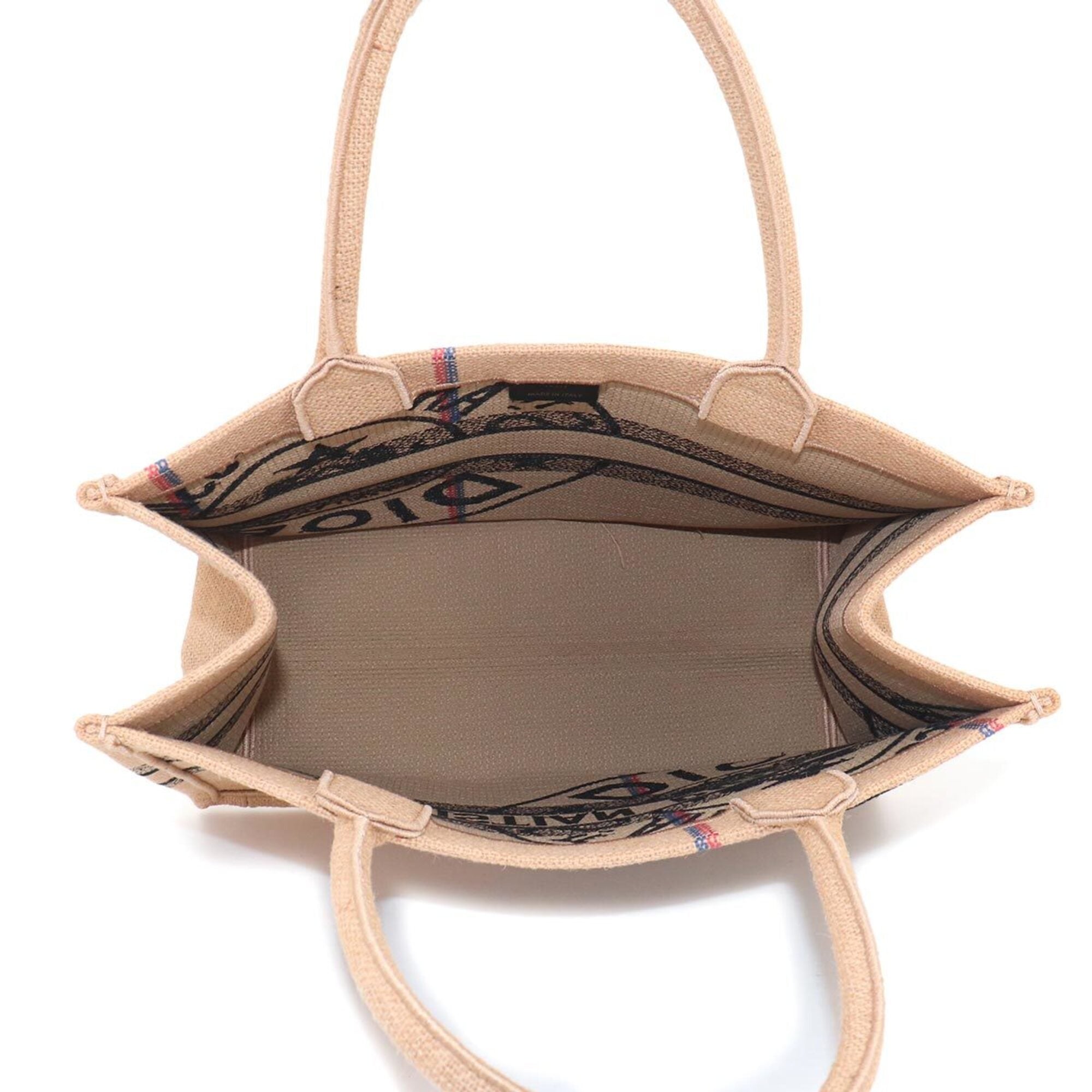 Christian Dior Beige Canvas Hemp Handbag Tote Bag (Pre-Owned)