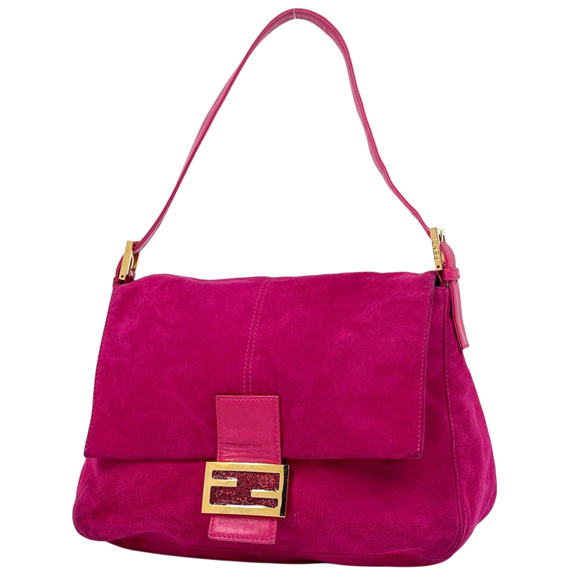 Fendi Pink Suede Leather Shoulder Bag (Pre-Owned)