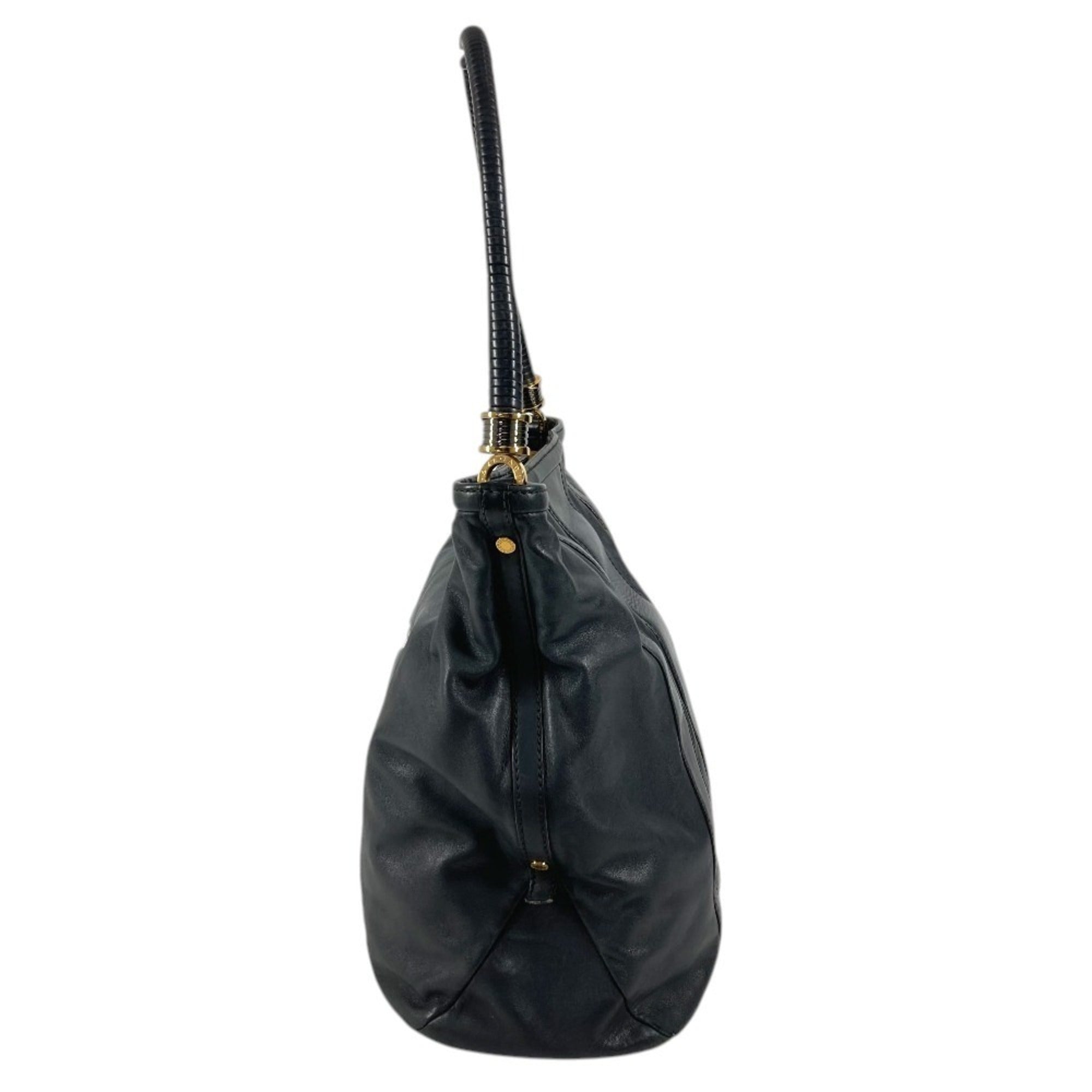 Bvlgari B.Zero1 Navy Leather Shoulder Bag Tote Bag (Pre-Owned)