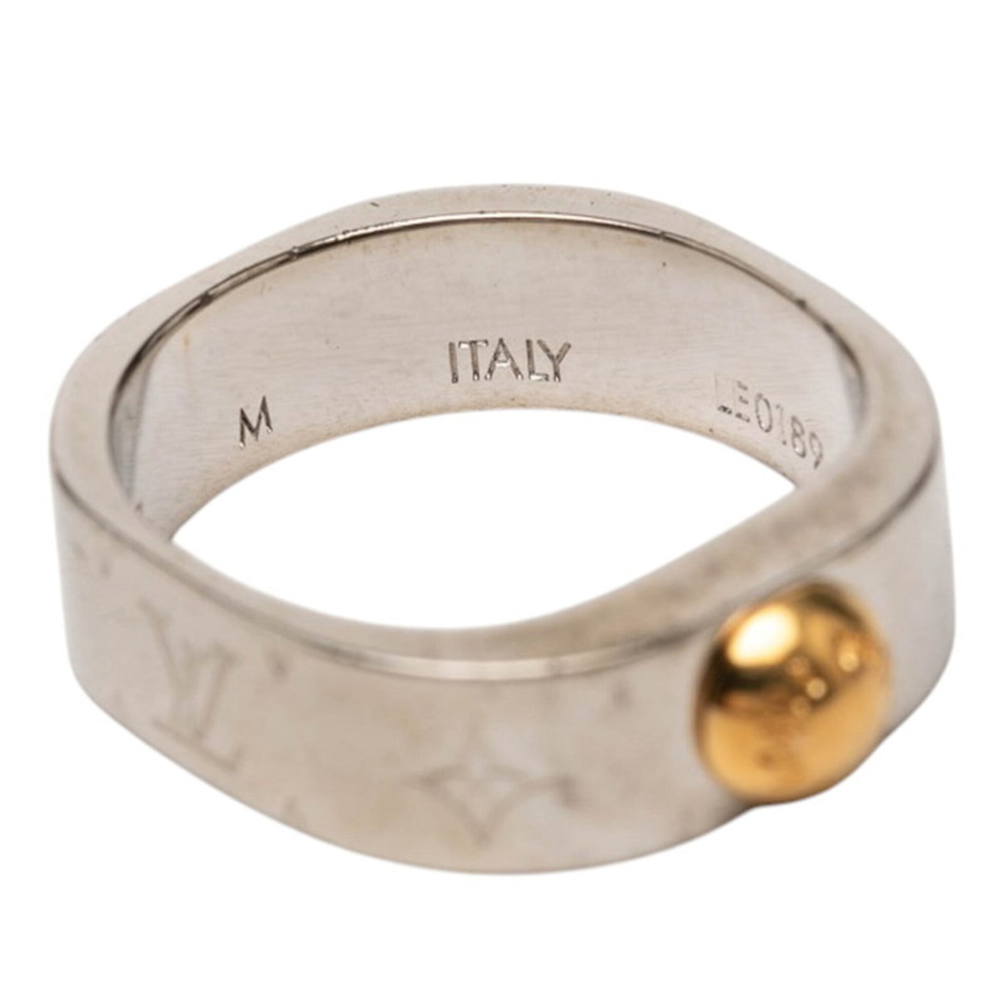 Louis Vuitton Gold Silver Metal Band Ring (Pre-Owned)
