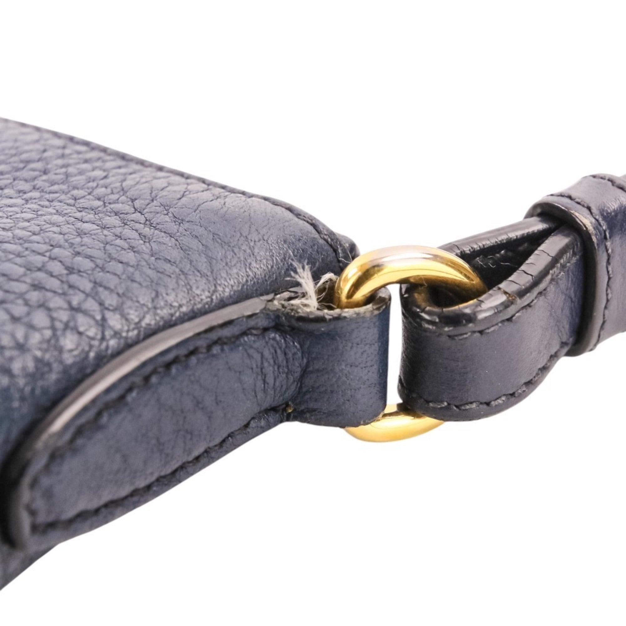 Prada Navy Leather Shoulder Bag (Pre-Owned)
