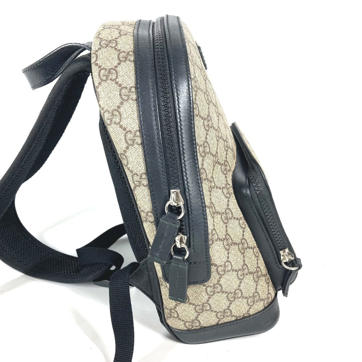Gucci Beige Black Gg Supreme Backpack (Pre-Owned)