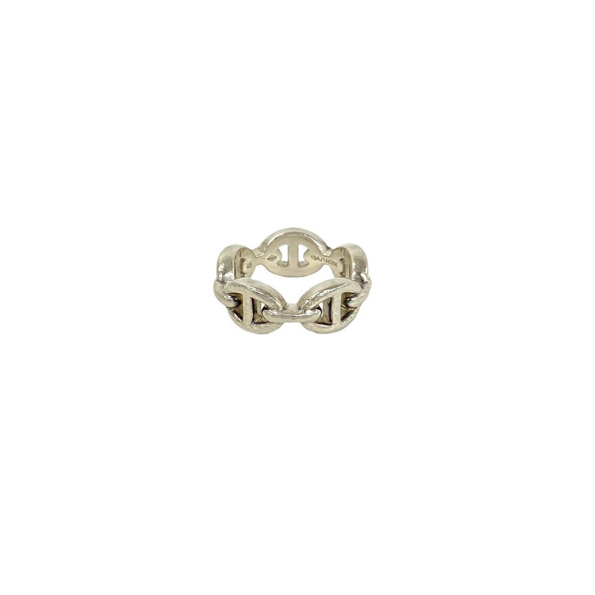 Hermes Silver Silver 925 Band Ring (Pre-Owned)